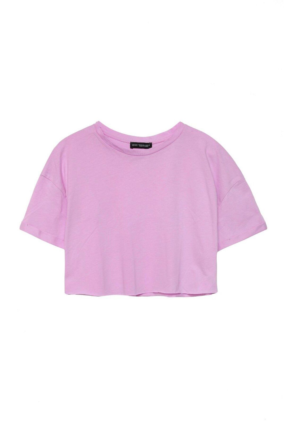 Quzu Basic T-shirt Açık Pembe