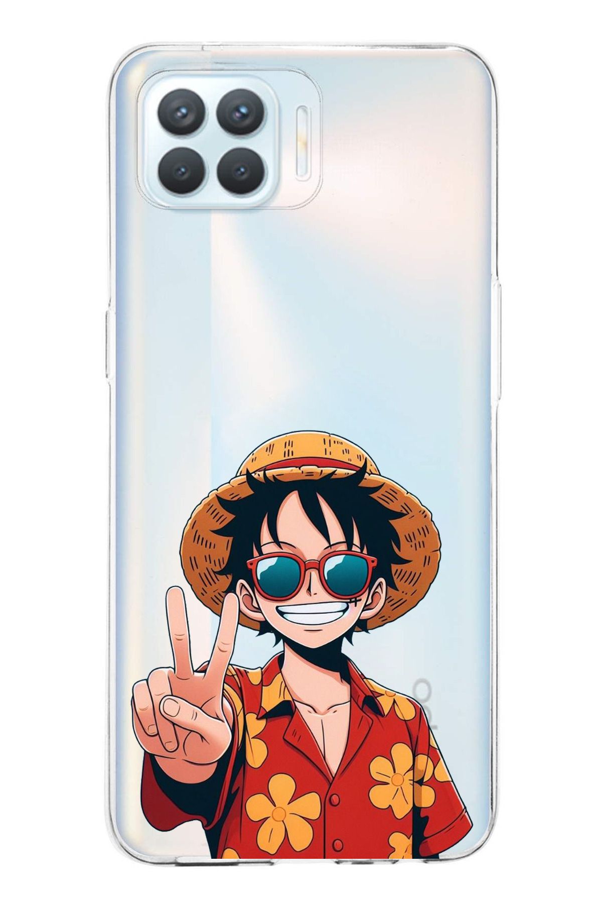 TechTree Oppo Reno 4 Lite Uyumlu Monkey D. Luffy Tasarımlı Şeffaf Silikon Kılıf