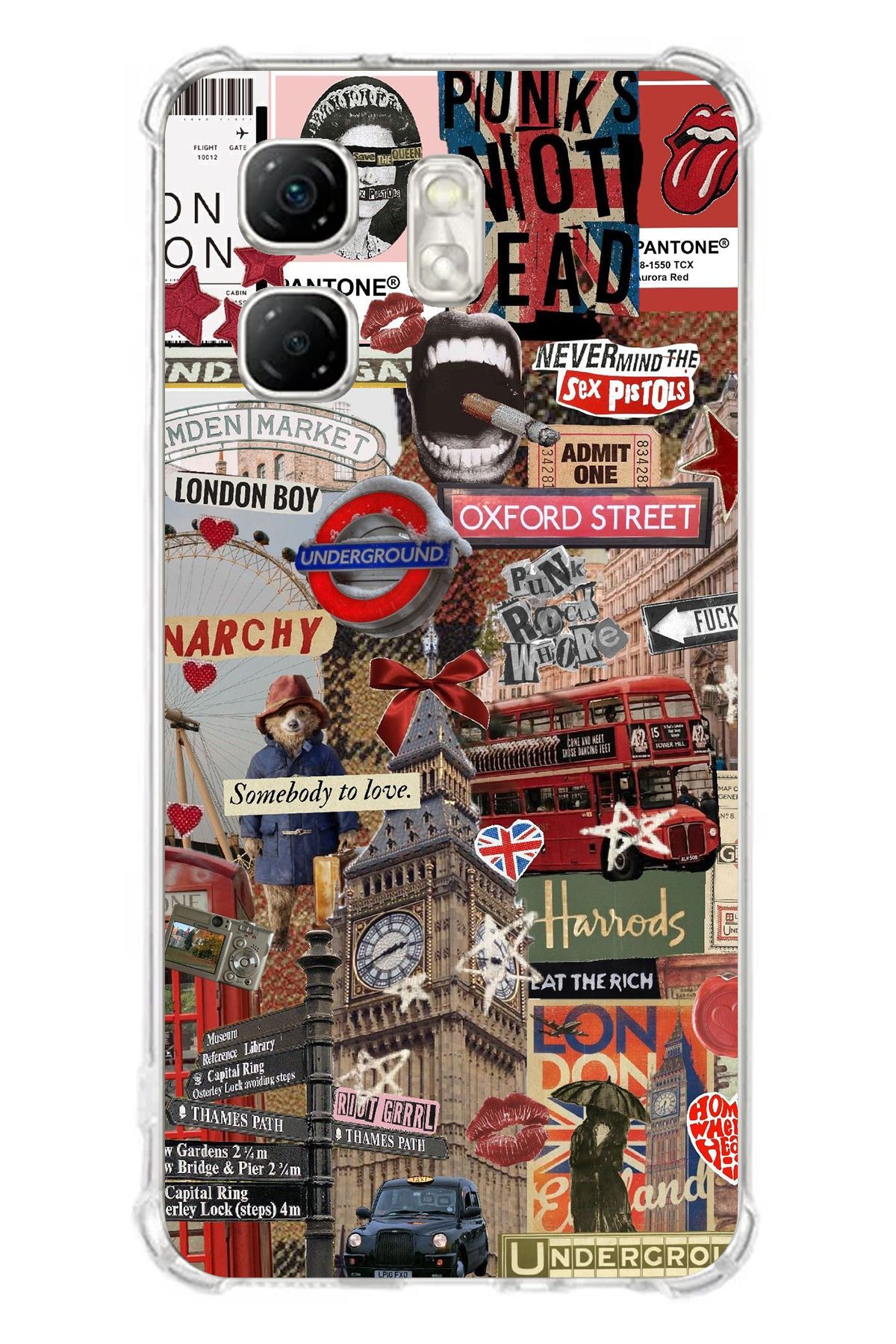 TechTree Infinix Hot 50i - Smart 9 Uyumlu Londra Şeffaf Silikon Kılıf