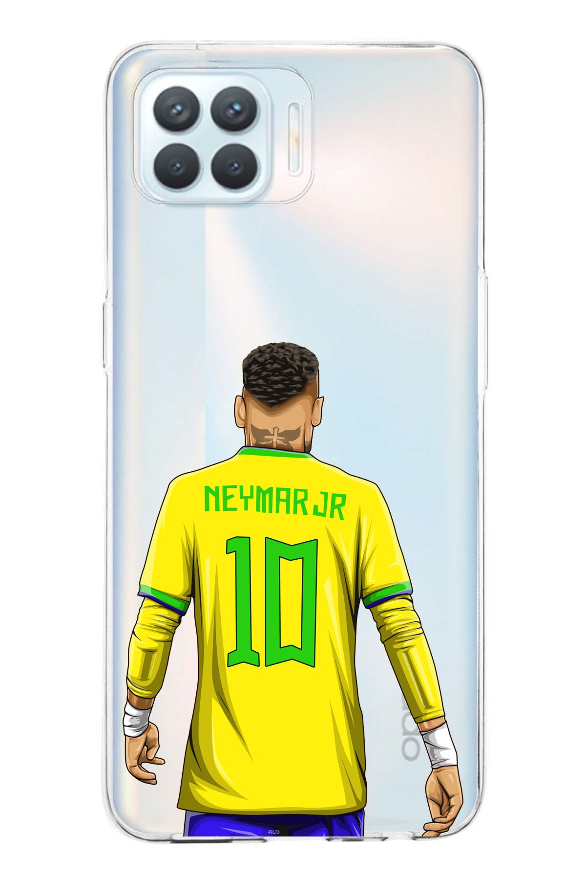 TechTree Oppo Reno 4 Lite Uyumlu Neymar Minimal Forma Şeffaf Silikon Kılıf