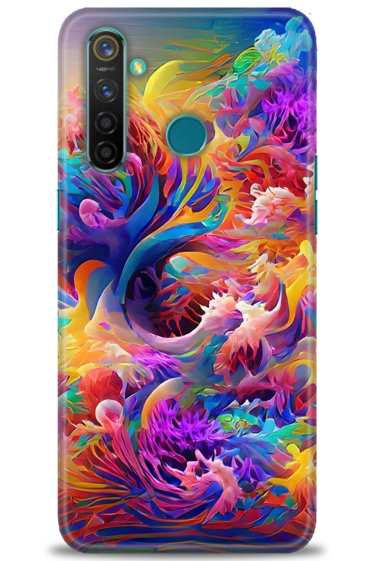 realme 5 Pro İle Uyumlu HD Baskılı Desenli Silikon Kılıf - 805