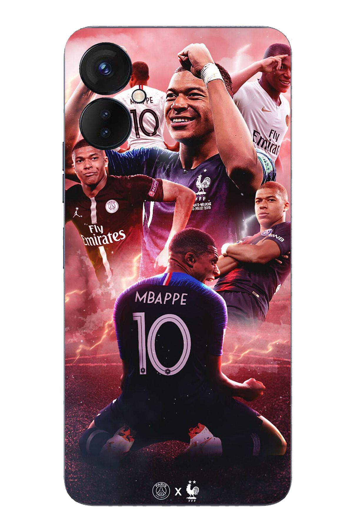 TechTree Tecno Spark 9 Pro Uyumlu Mbappe Sevinçler Şeffaf Silikon Kılıf