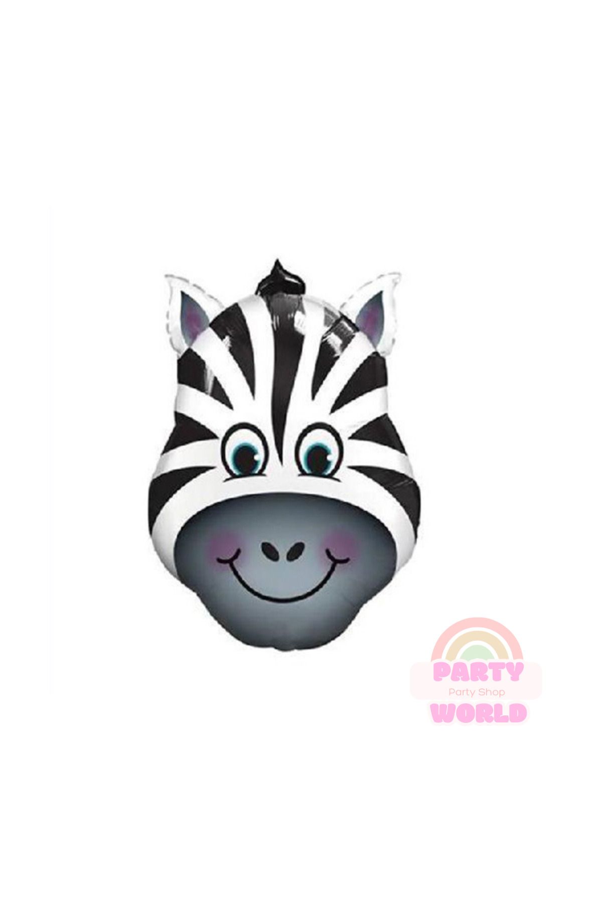 party world Sevimli Zebra Kafa Folyo Balon – 22 İnç – 1 Adet