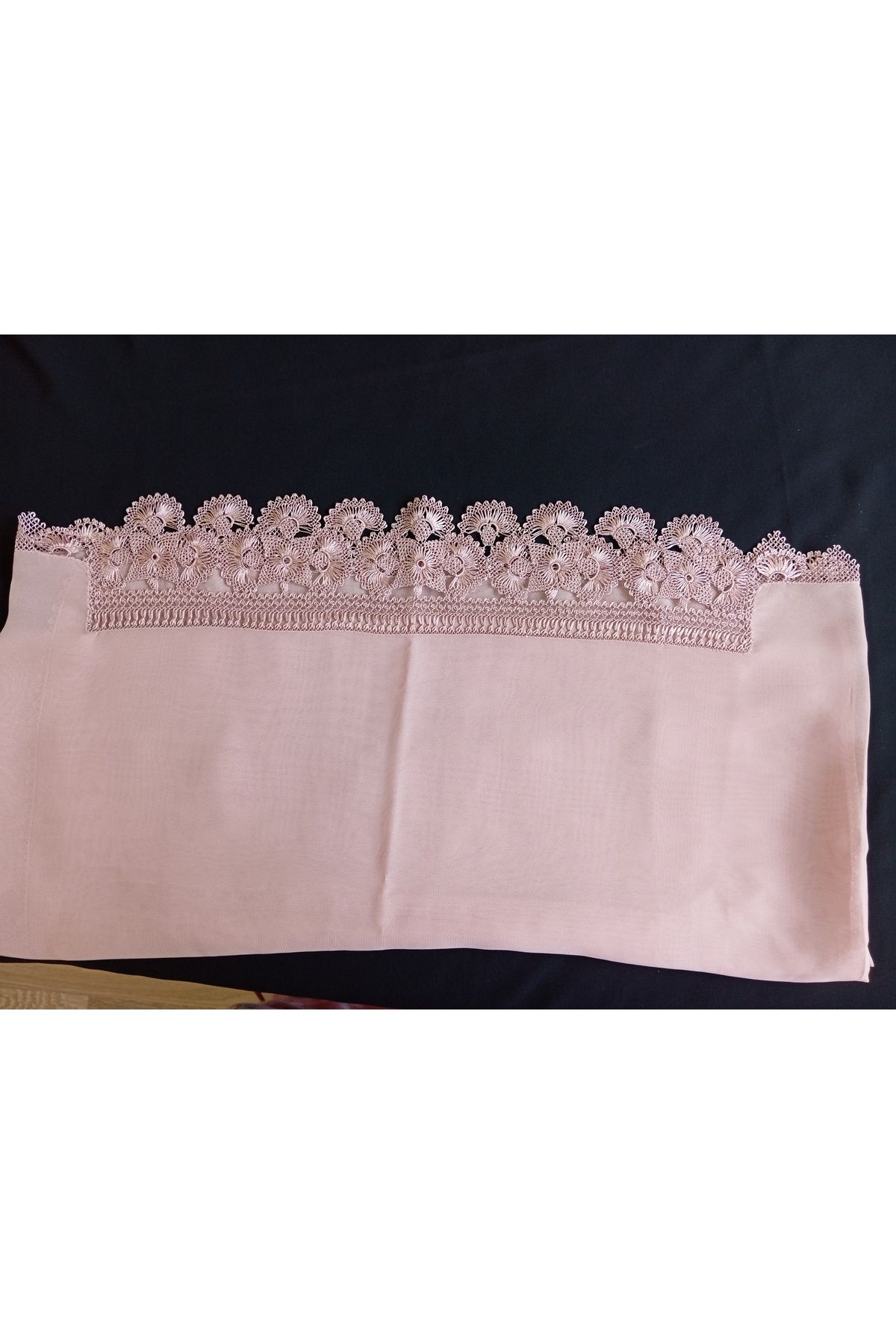NUMİSTORE İğne oyası pudra renk Arnavut oyması modeli namaz örtüsü