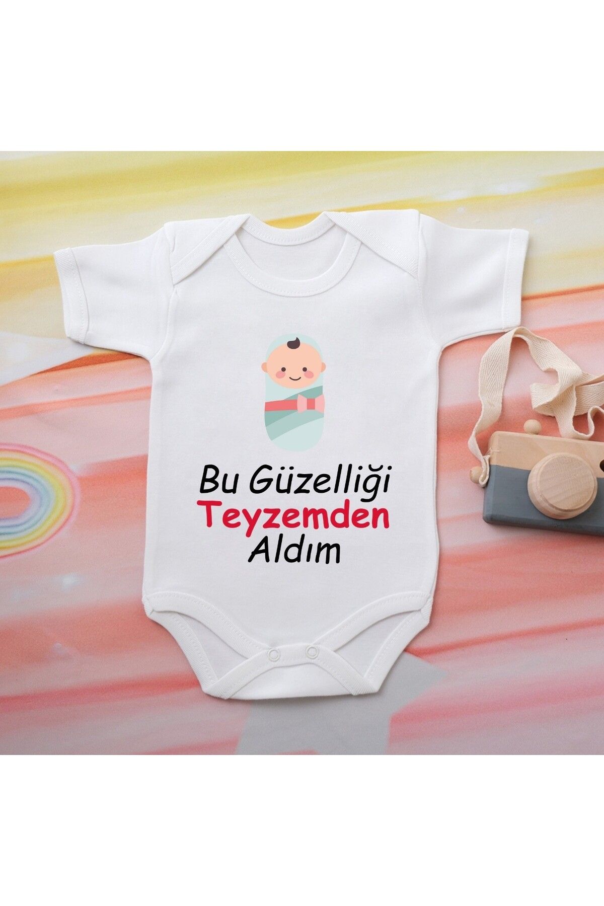 soft wing %100 Pamuklu Organik Baskılı Premium Çıtçıtlı Bebek Body Atlet Zıbın 00519