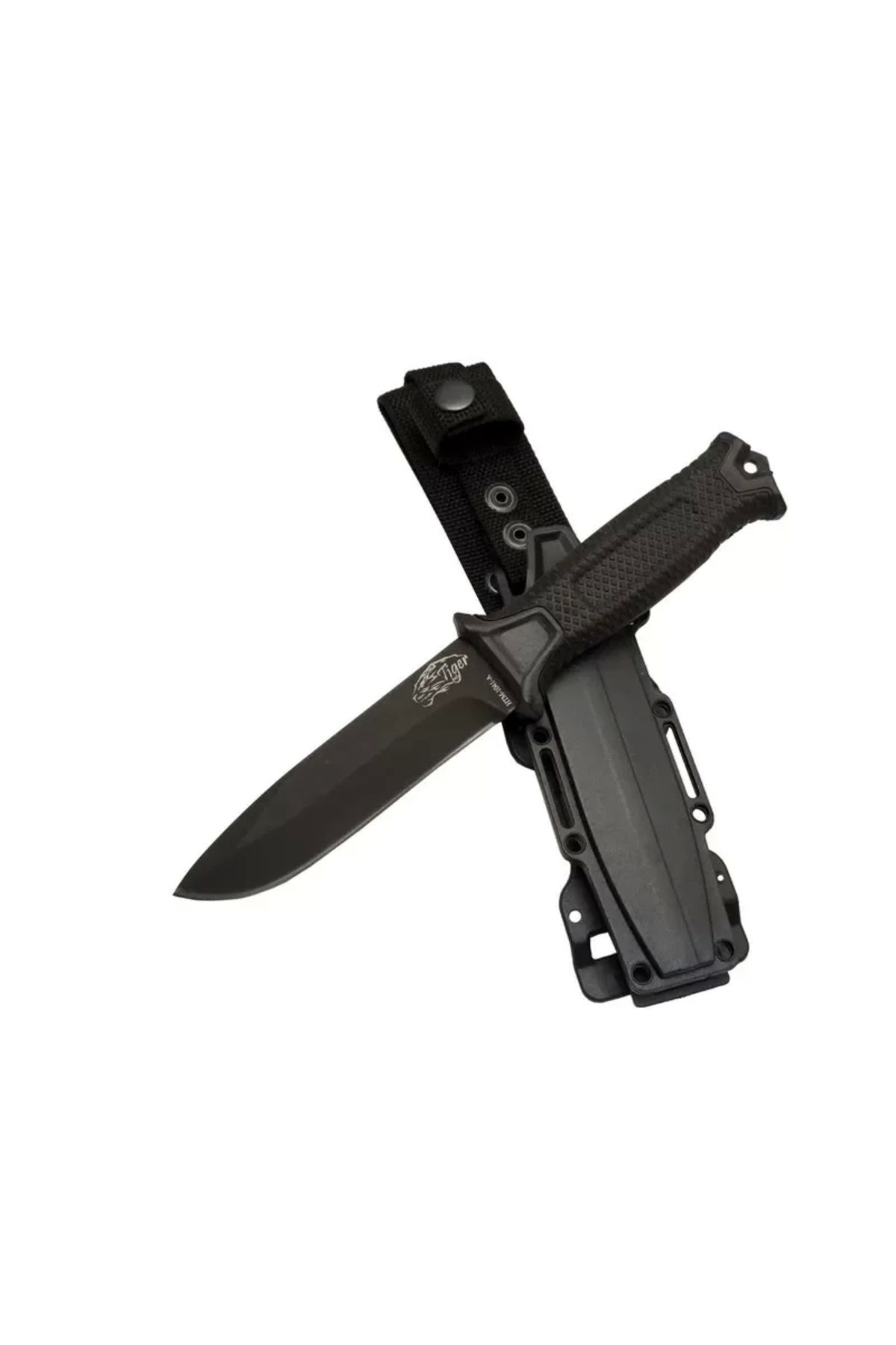 ureticiniz Tiger Tactical Htm 1041 A Siyah Outdoor / Survival Bıçak 27cm - Kauçuk Sap, Kılıflı, Kutulu