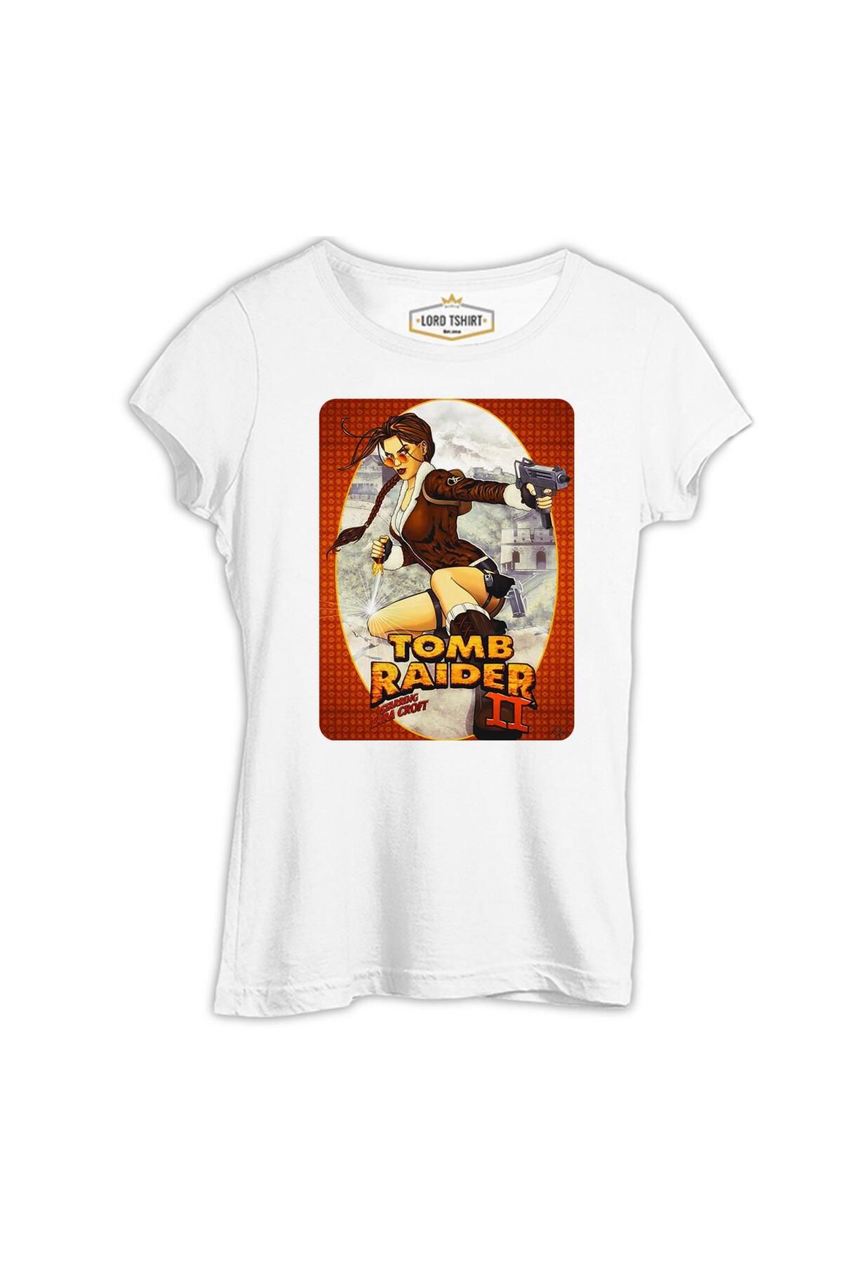 Lord T-Shirt ToBB Raider - Lara Croft Beyaz Kadın Tshirt