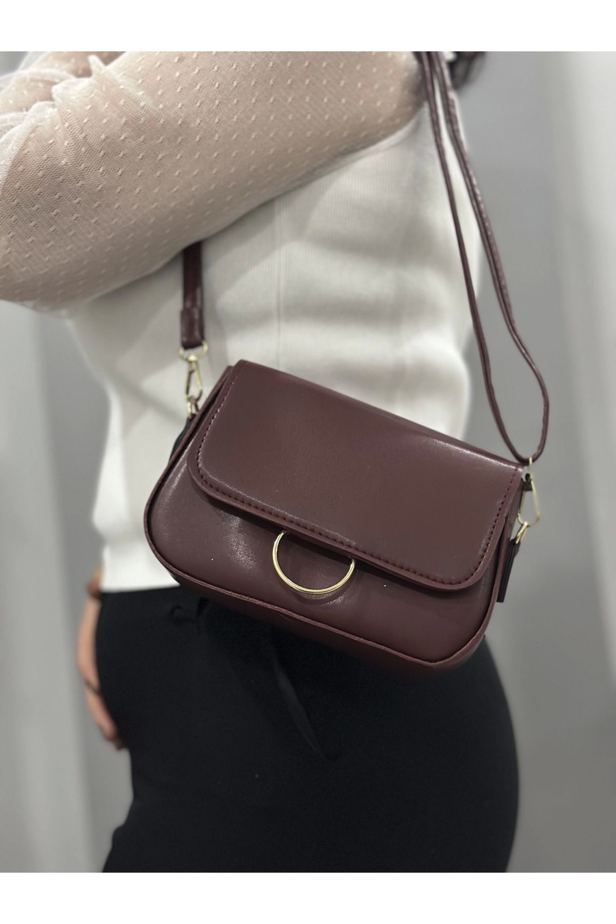 FASHIONLINE Kahve cilt mossi çanta