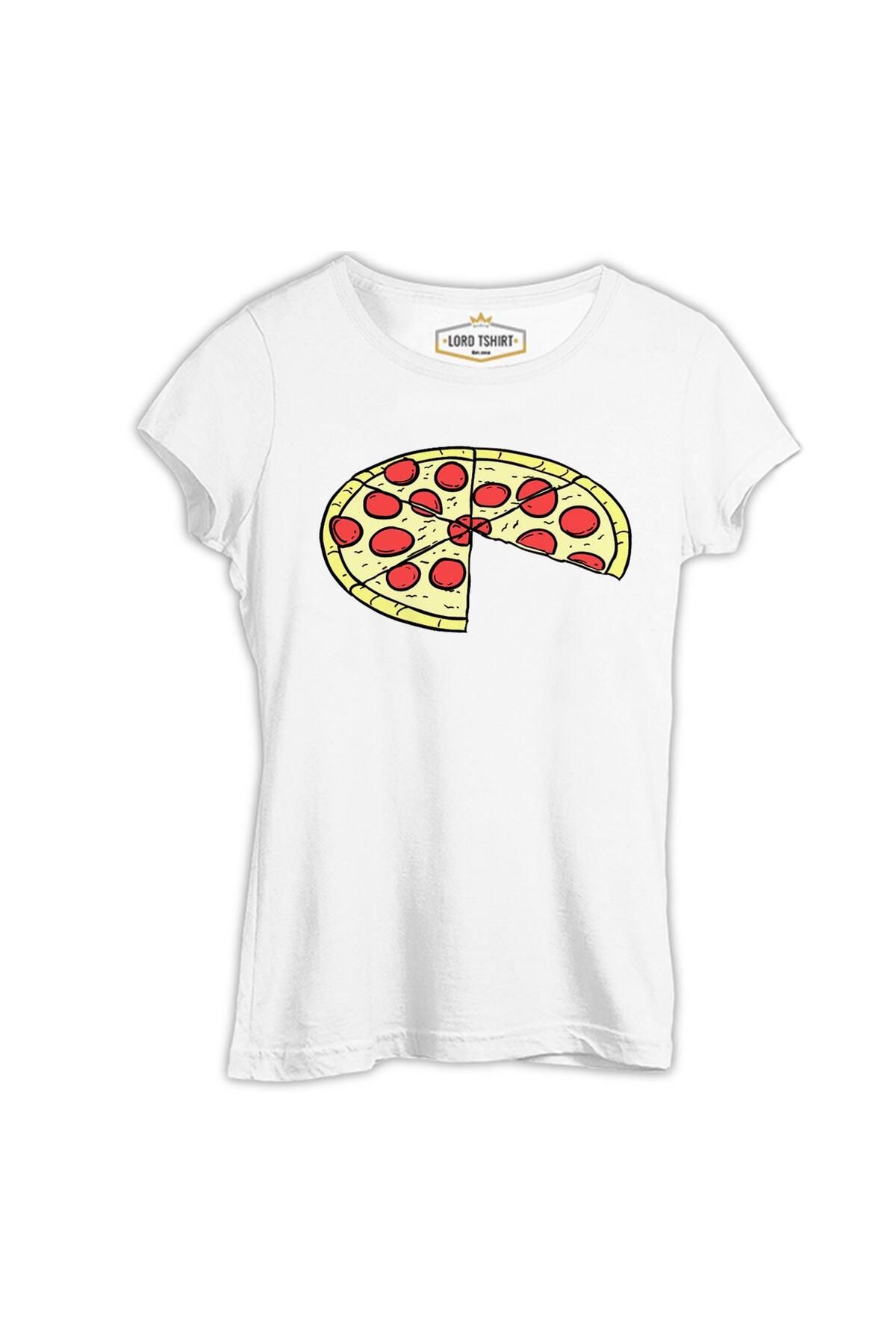 Lord T-Shirt Baba / Anne - Pizza Beyaz Kadın Tshirt