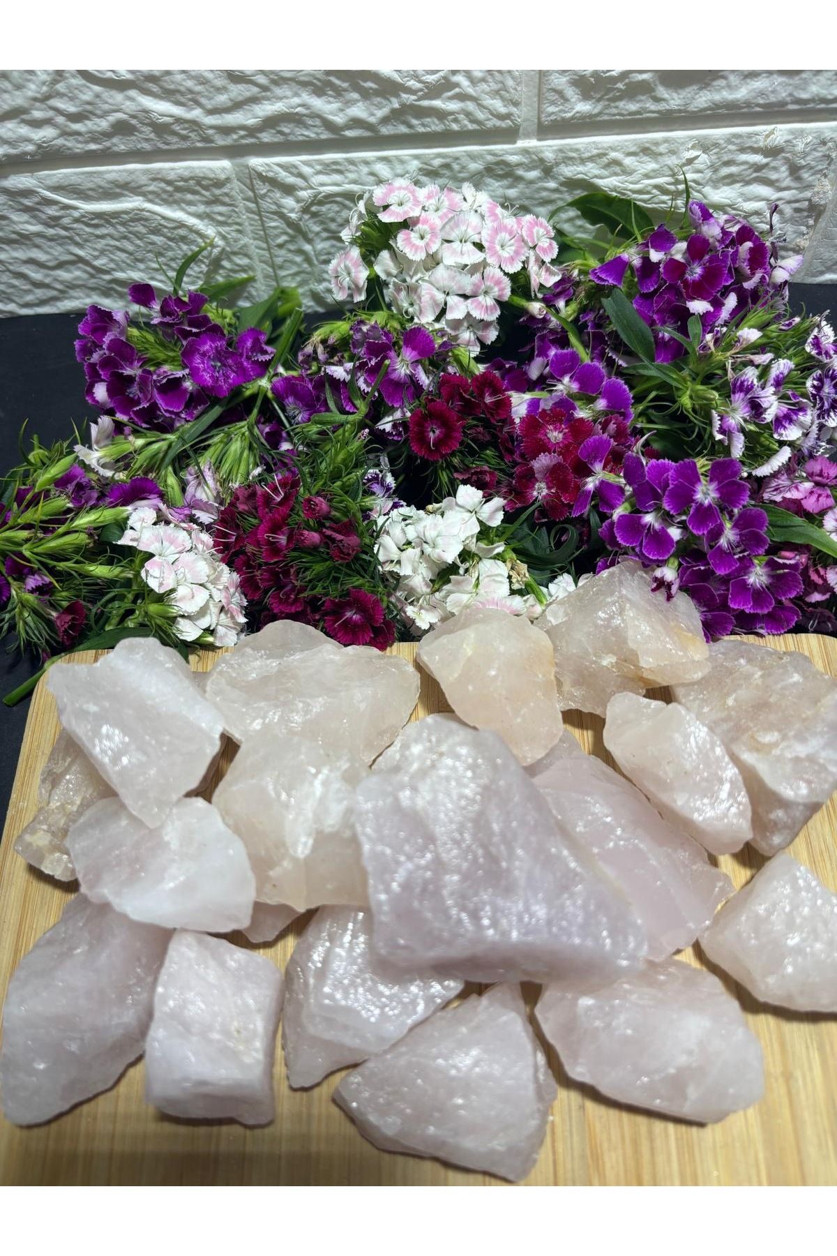 gemsartdeco Pembe Kuvars Ham Doğaltaş