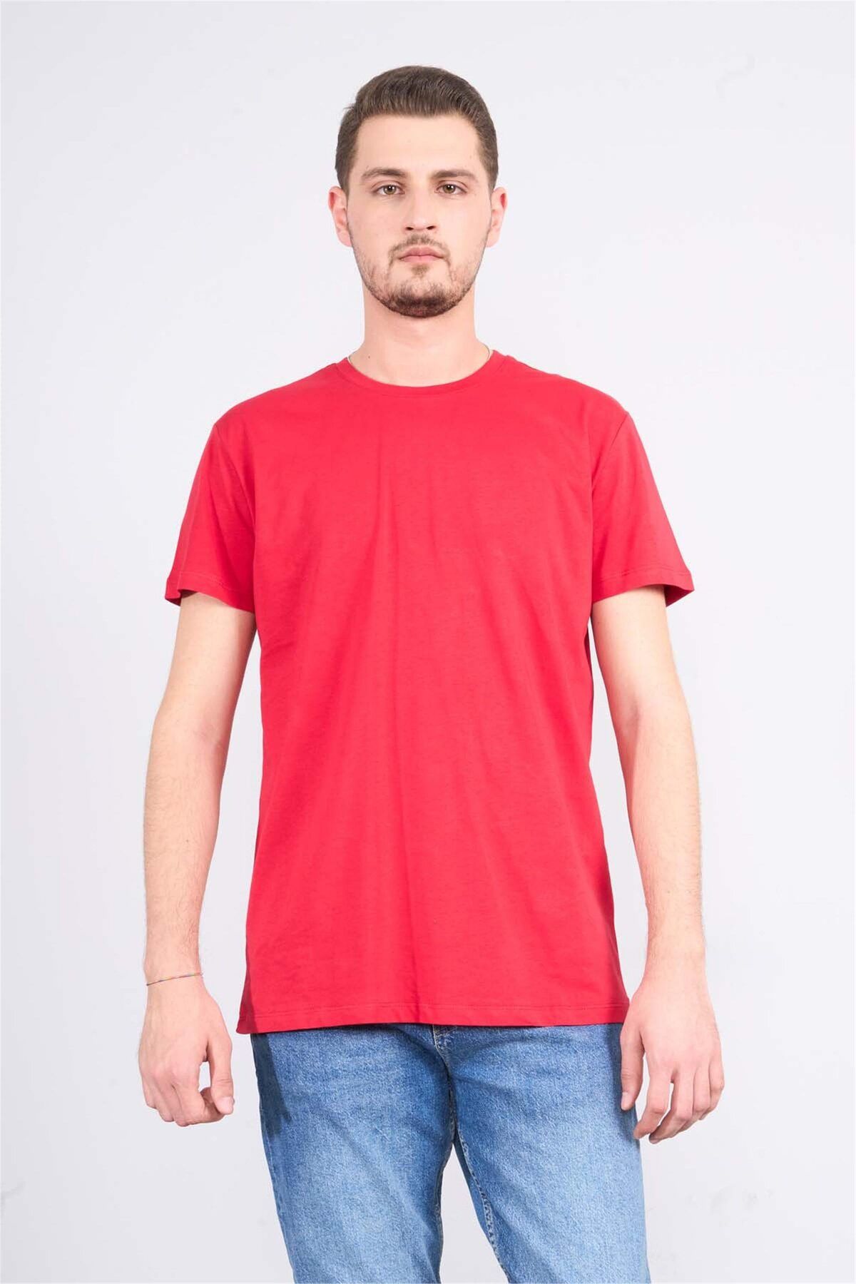 Mentality Çetinkaya Mentality 2772B -S Bisiklet Yaka Basic T-Shirt Kırmızı