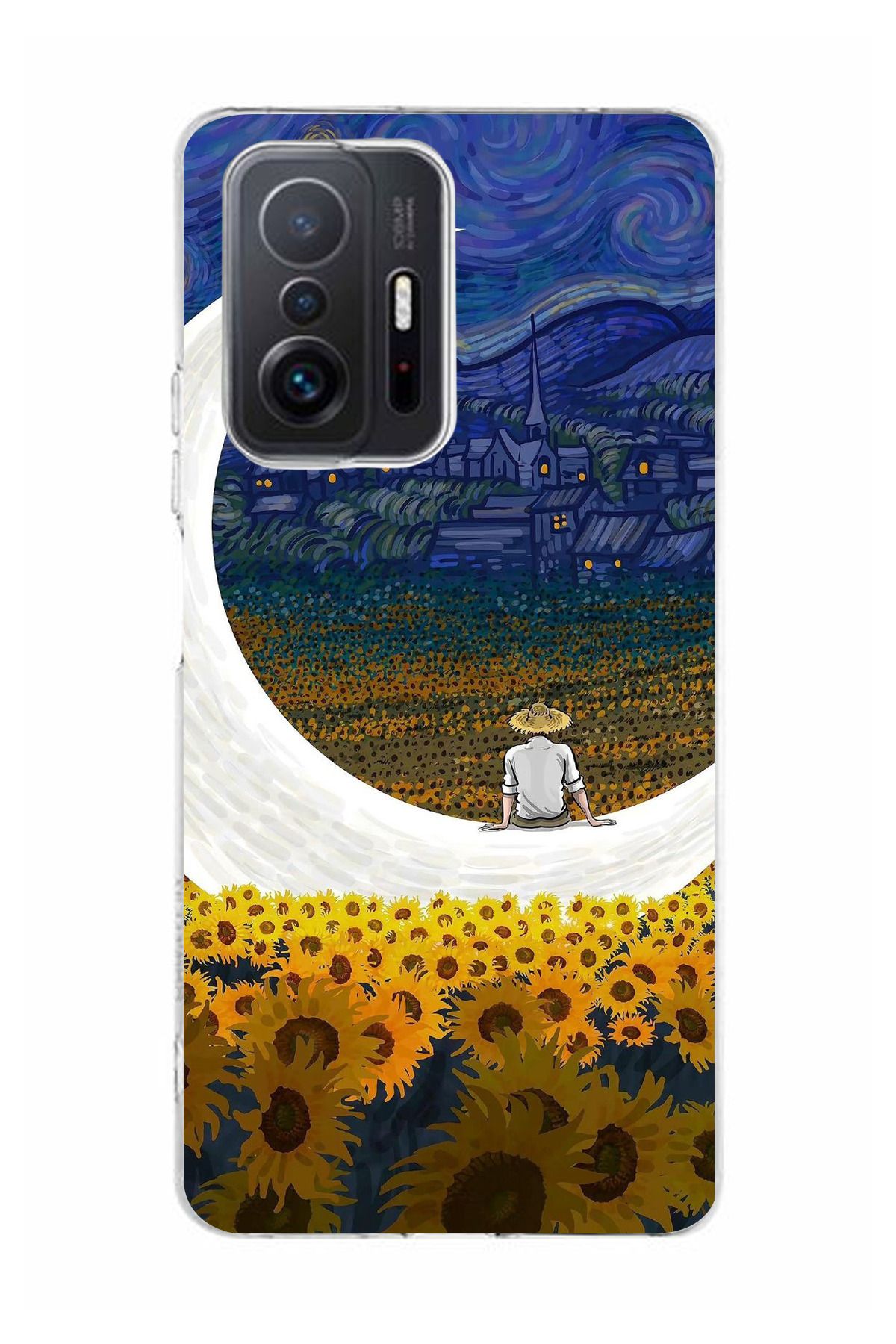 moonset Xiaomi Mi 11T / Mi 11T Pro Uyumlu Van Gogh Tasarımlı Baskılı Şeffaf Telefon Kılıfı