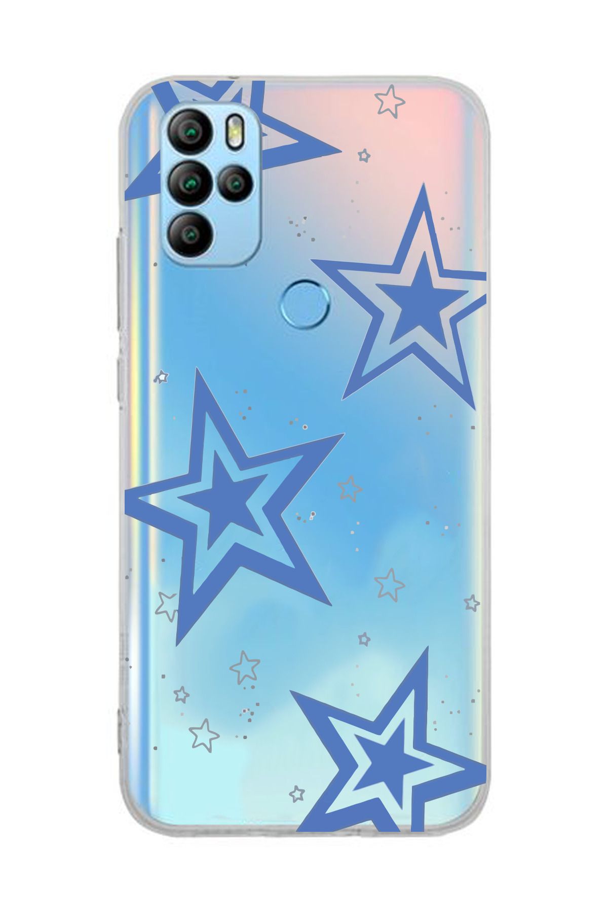 moonset Omix X300/X500 Uyumlu Yıldız Tasarımlı Baskılı Şeffaf Telefon Kılıfı
