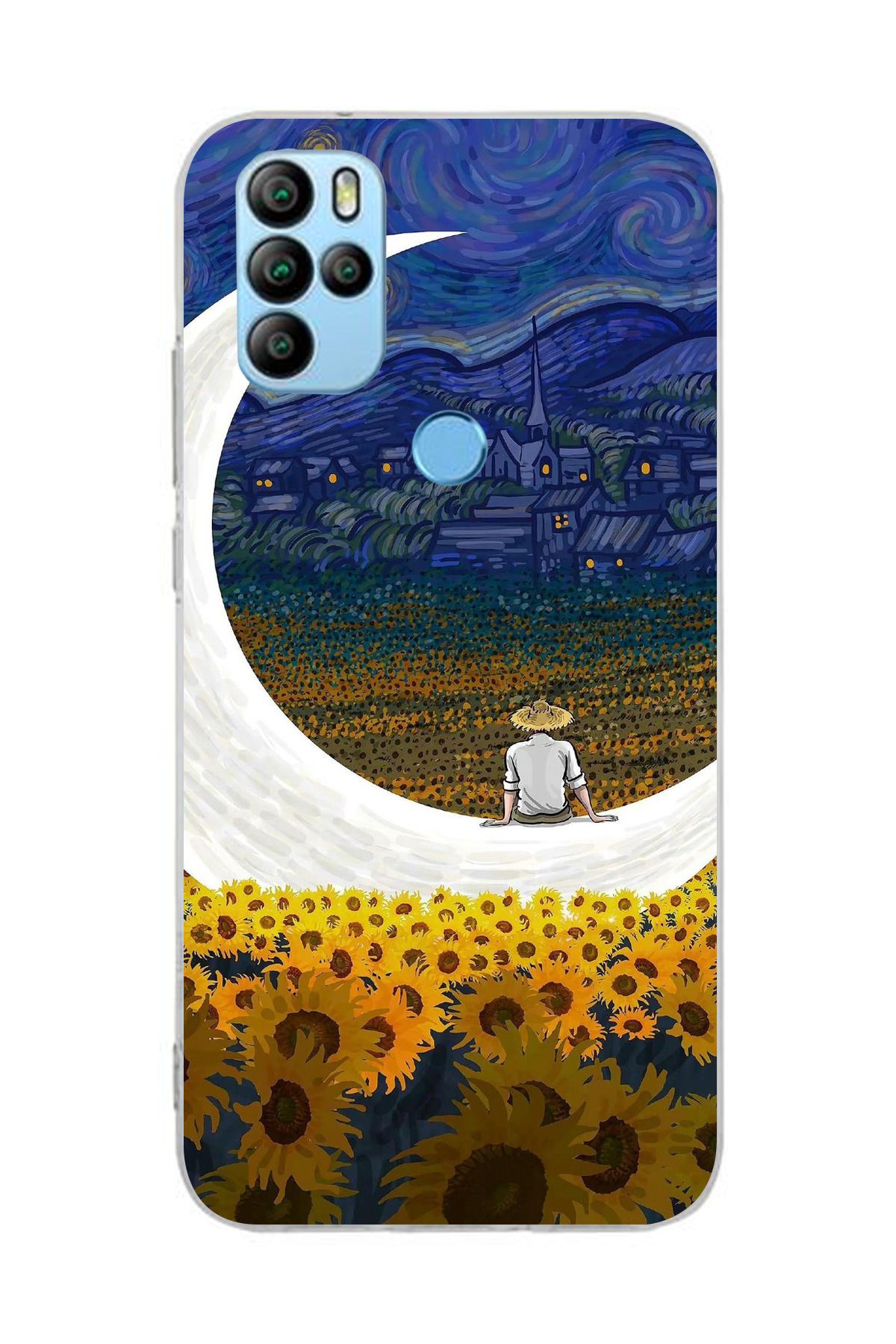 moonset Omix X300/X500 Uyumlu Van Gogh Tasarımlı Baskılı Şeffaf Telefon Kılıfı