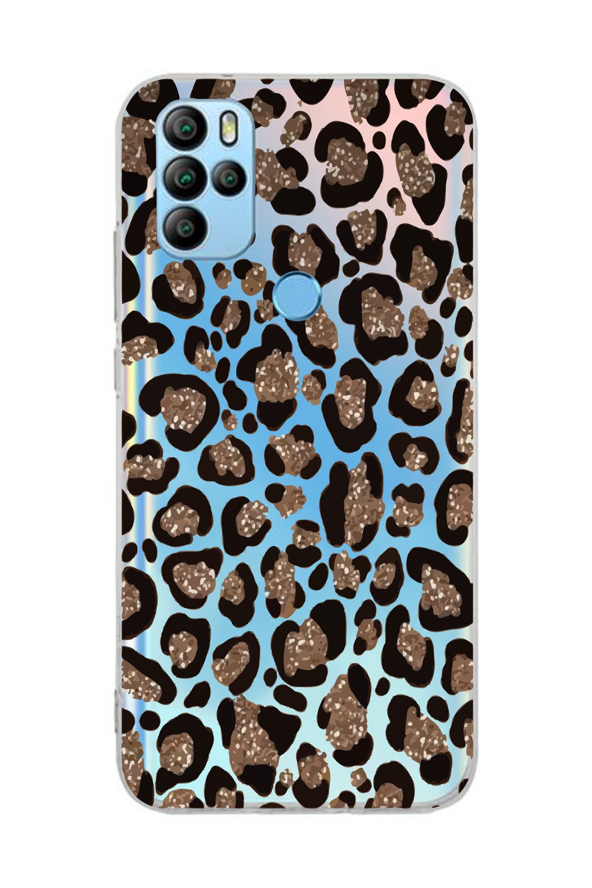 moonset Omix X300/X500 Uyumlu Leopar Tasarımlı Baskılı Şeffaf Telefon Kılıfı