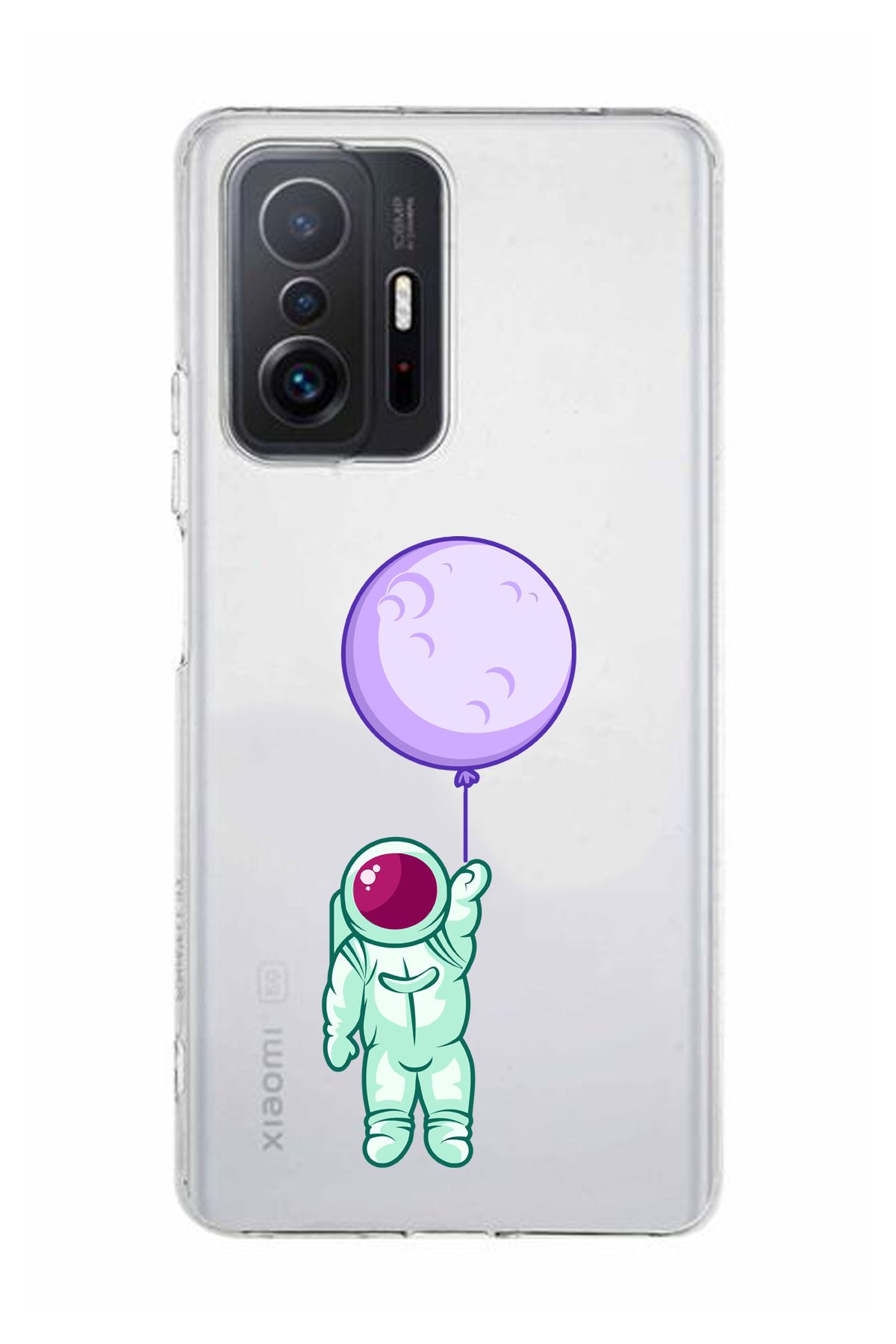 moonset Xiaomi Mi 11T / Mi 11T Pro Uyumlu Astronot Tasarımlı Baskılı Şeffaf Telefon Kılıfı