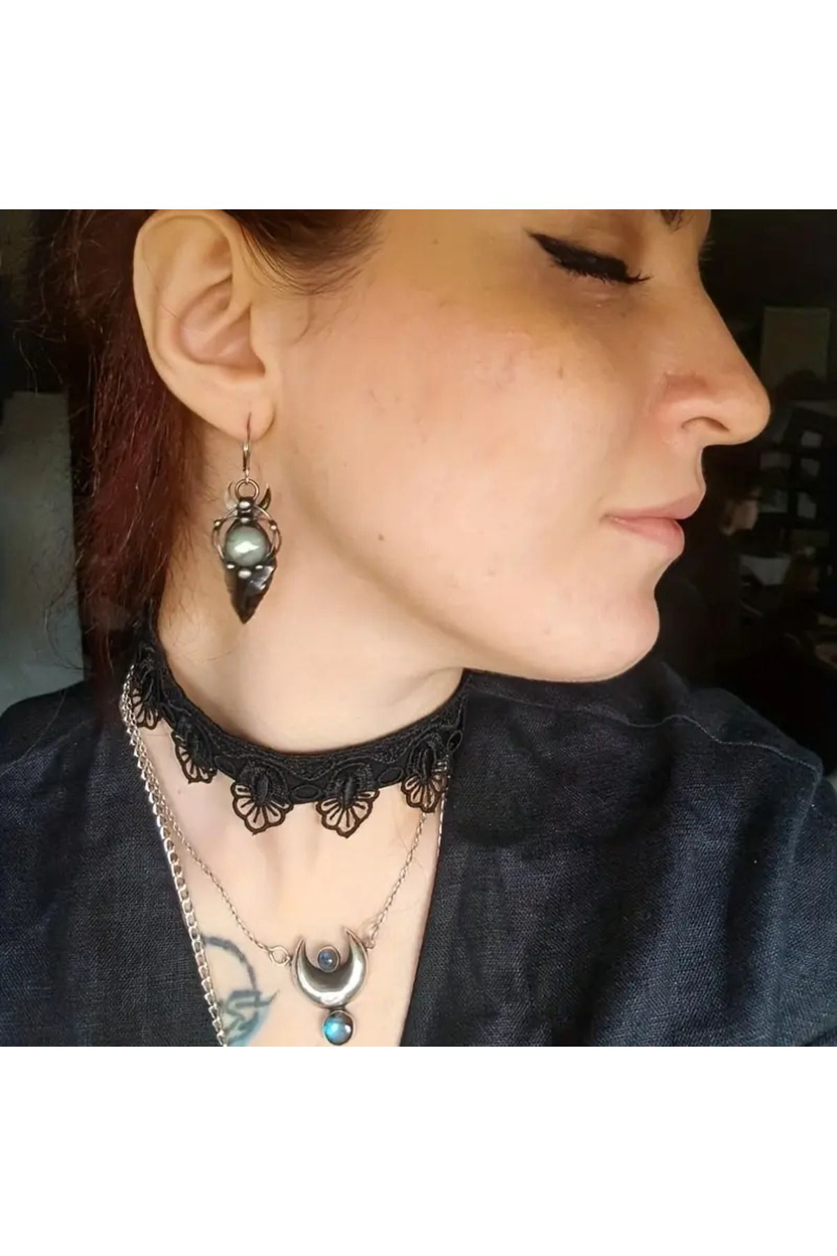 MİLALAZO Vintage Witchcraft Black Arrow Tasarım Asılı Küpe Retro Goth Punk Tarzı