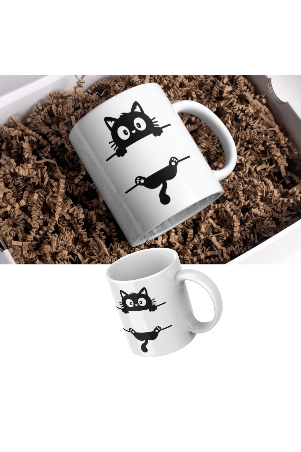 ABC Sevimli Kedi Görselli Kahve Mug Bardak