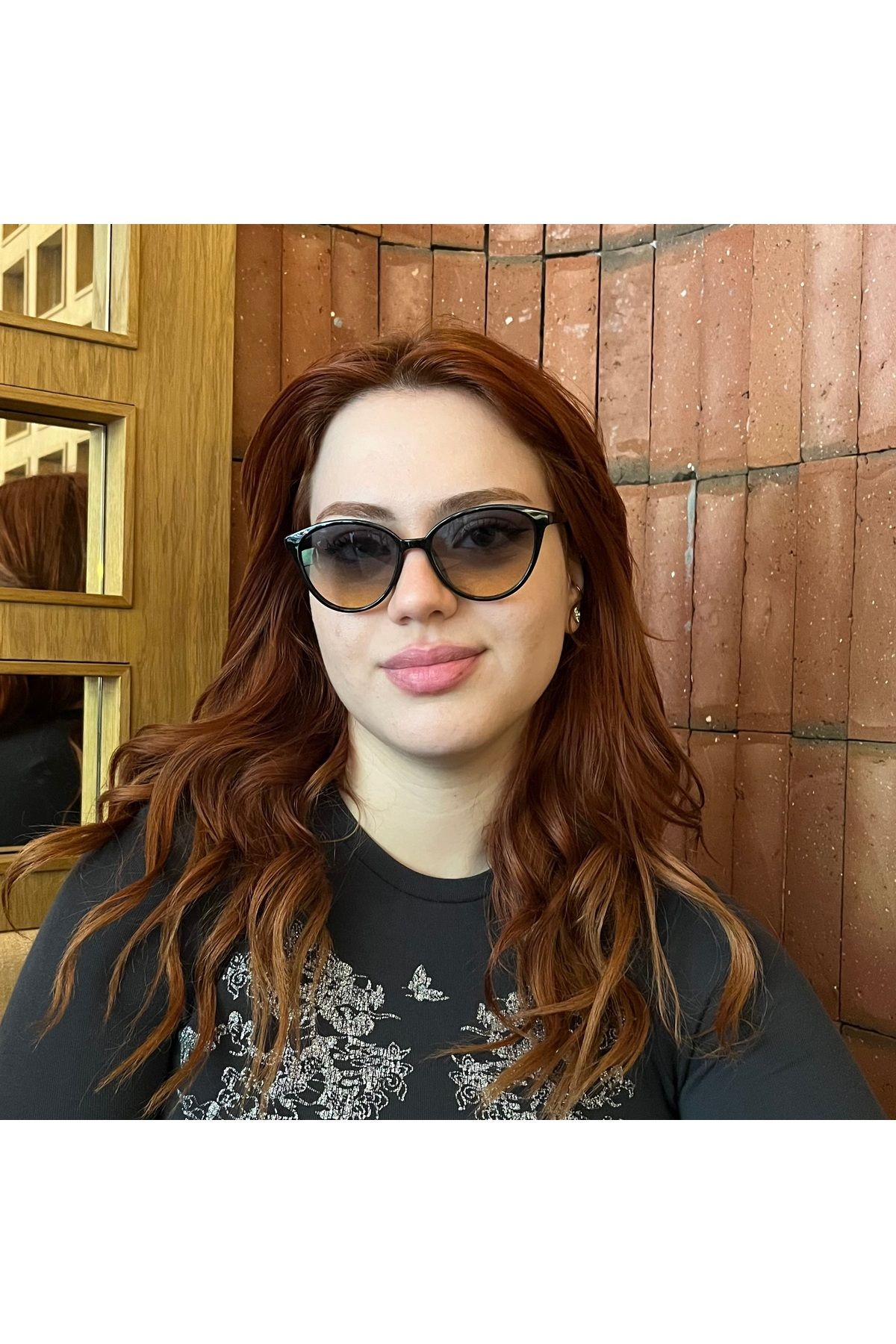 NOYZZ Laura Cat Eye İnce Siyah Çerçeve Degrade Cam Kadın Güneş Gözlüğü