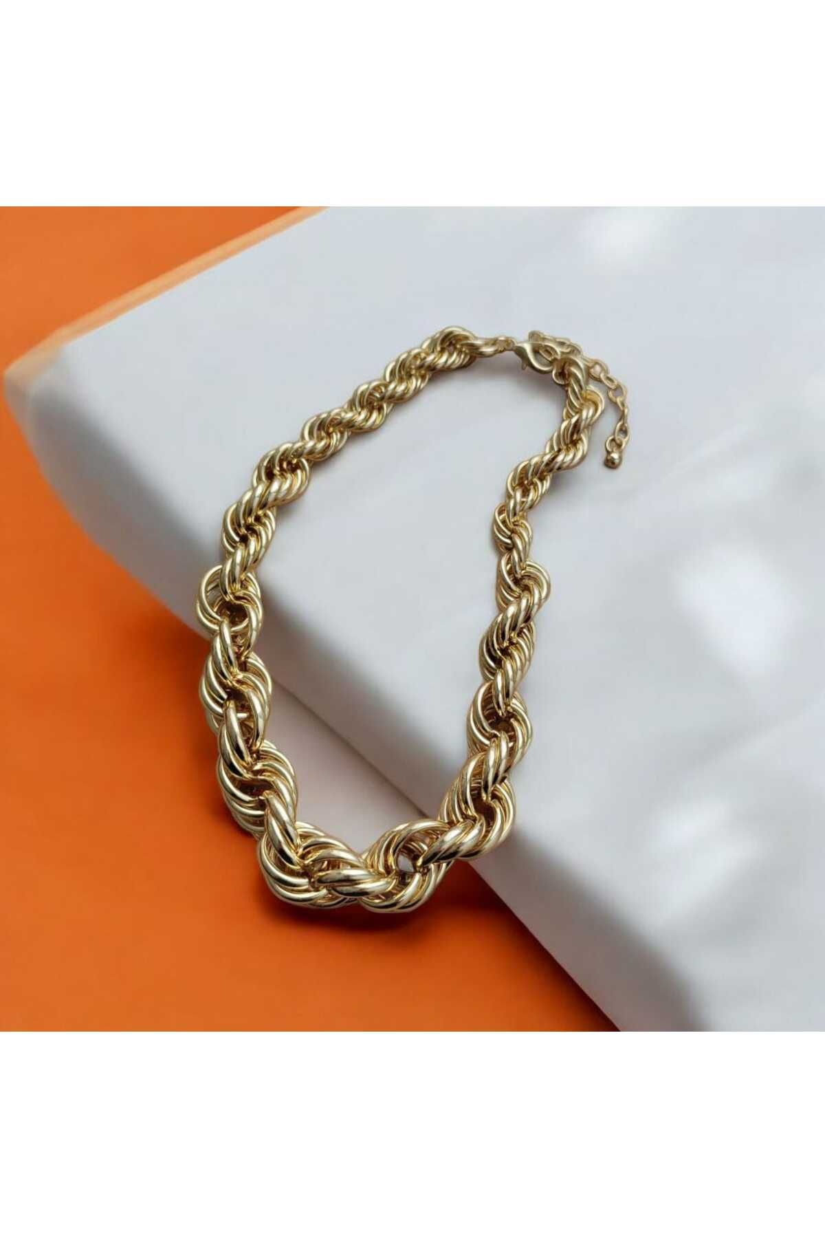 staınless steel RUSECA JEWELRY BURGU ZİNCİR KOLYE GOLD