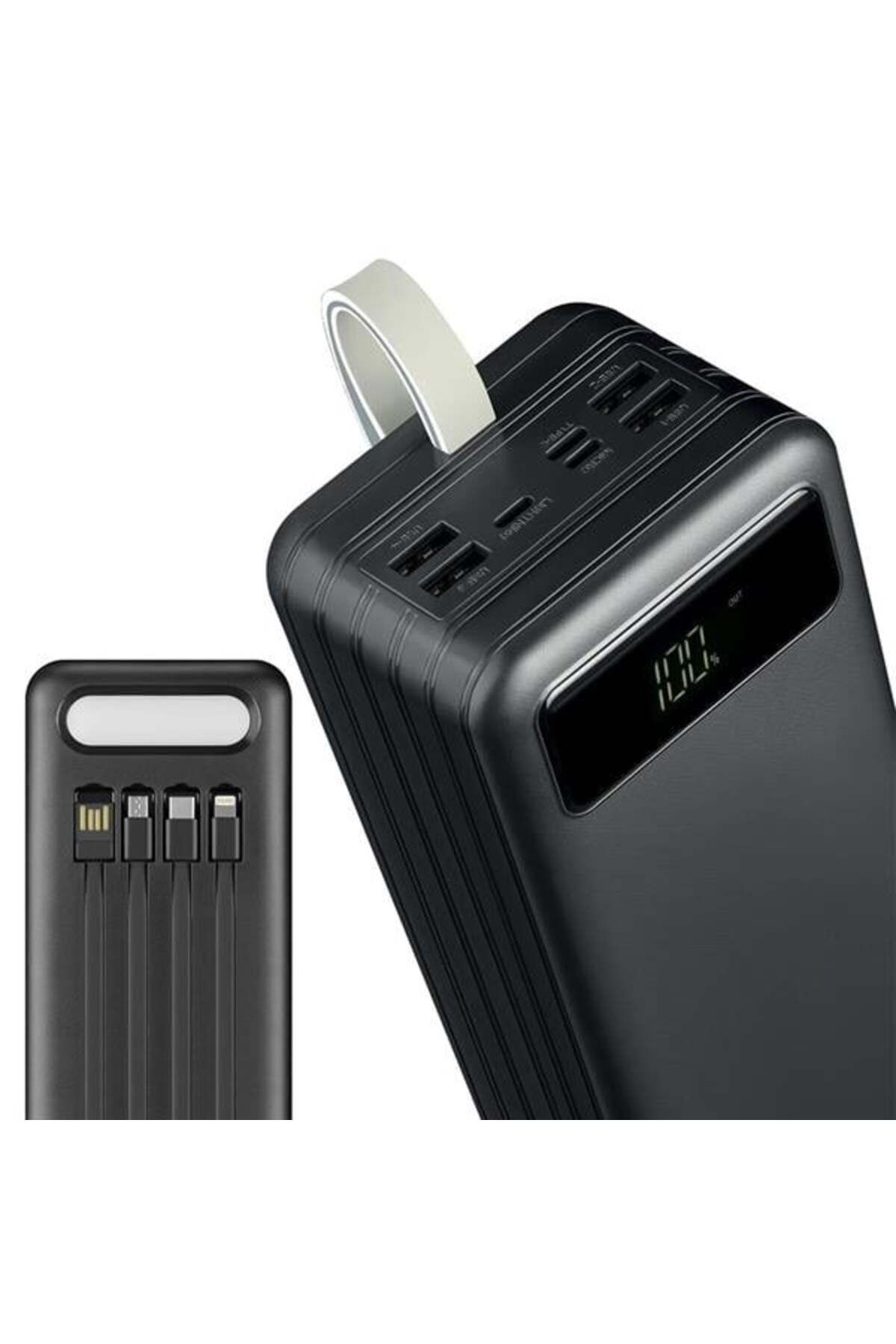 Pazarcan Powerway Tx60 Siyah 60000 Mah Çoklu Çıkış Dijital Göstergeli Ekstra Kablolu Powerbank