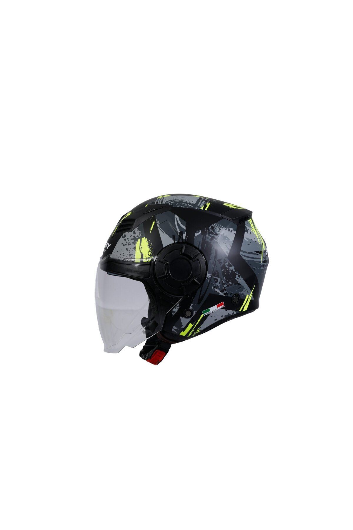 Sway SW 766 POISON Matt Black Grey Yellow Yarım Kask