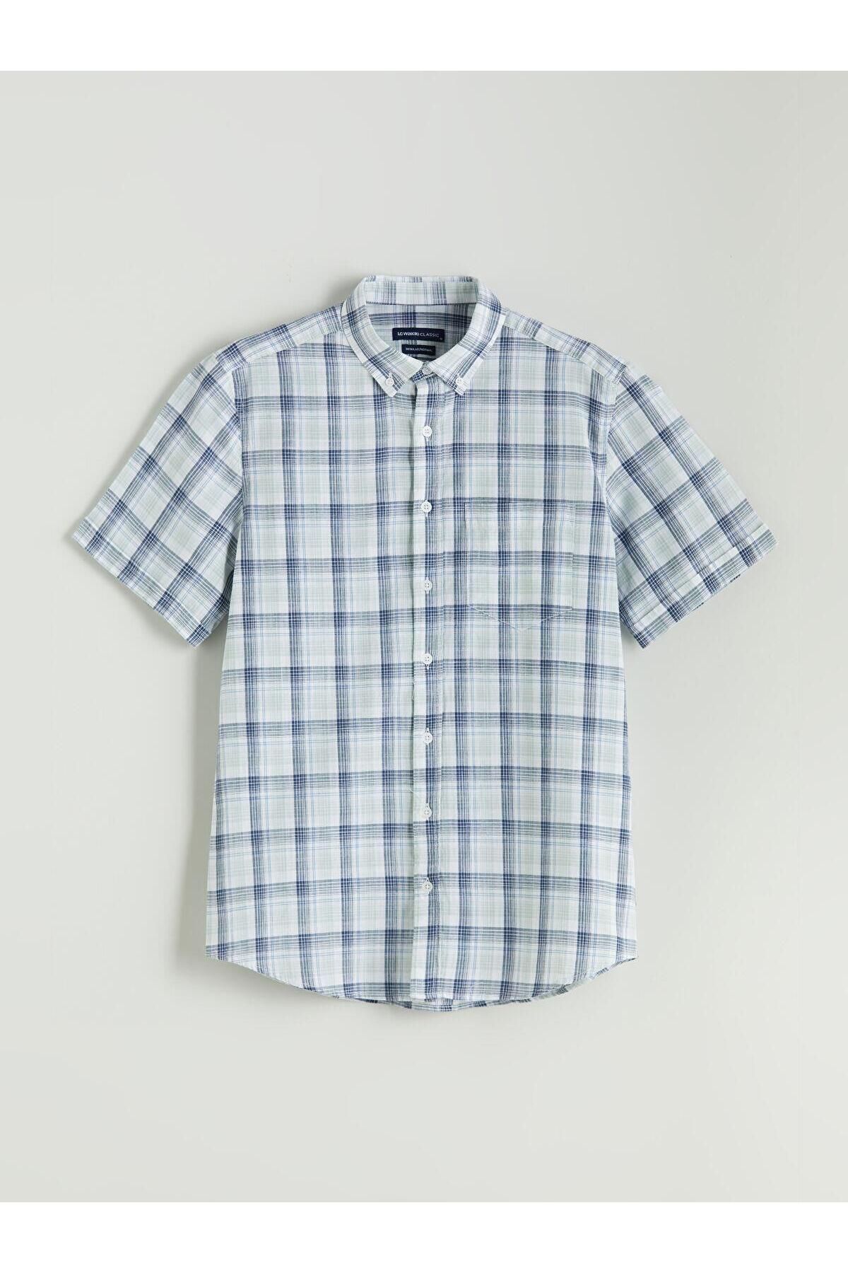 LC Waikiki LCWAIKIKI Classic Regular Fit Kısa Kollu Ekose Erkek Gömlek (S5)