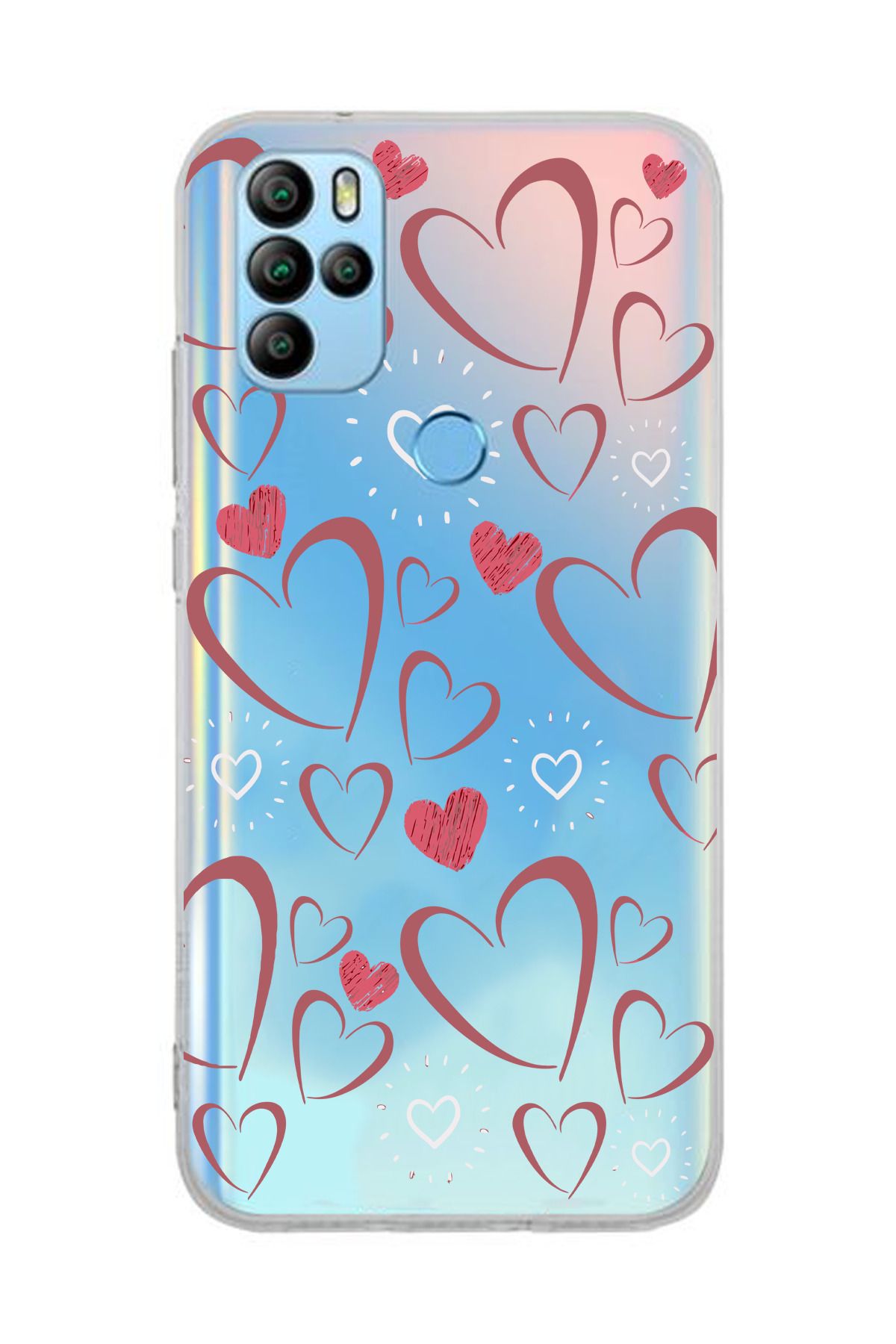 moonset General Mobile GM 21 Pro Uyumlu Kalpler Tasarımlı Baskılı Şeffaf Telefon Kılıfı