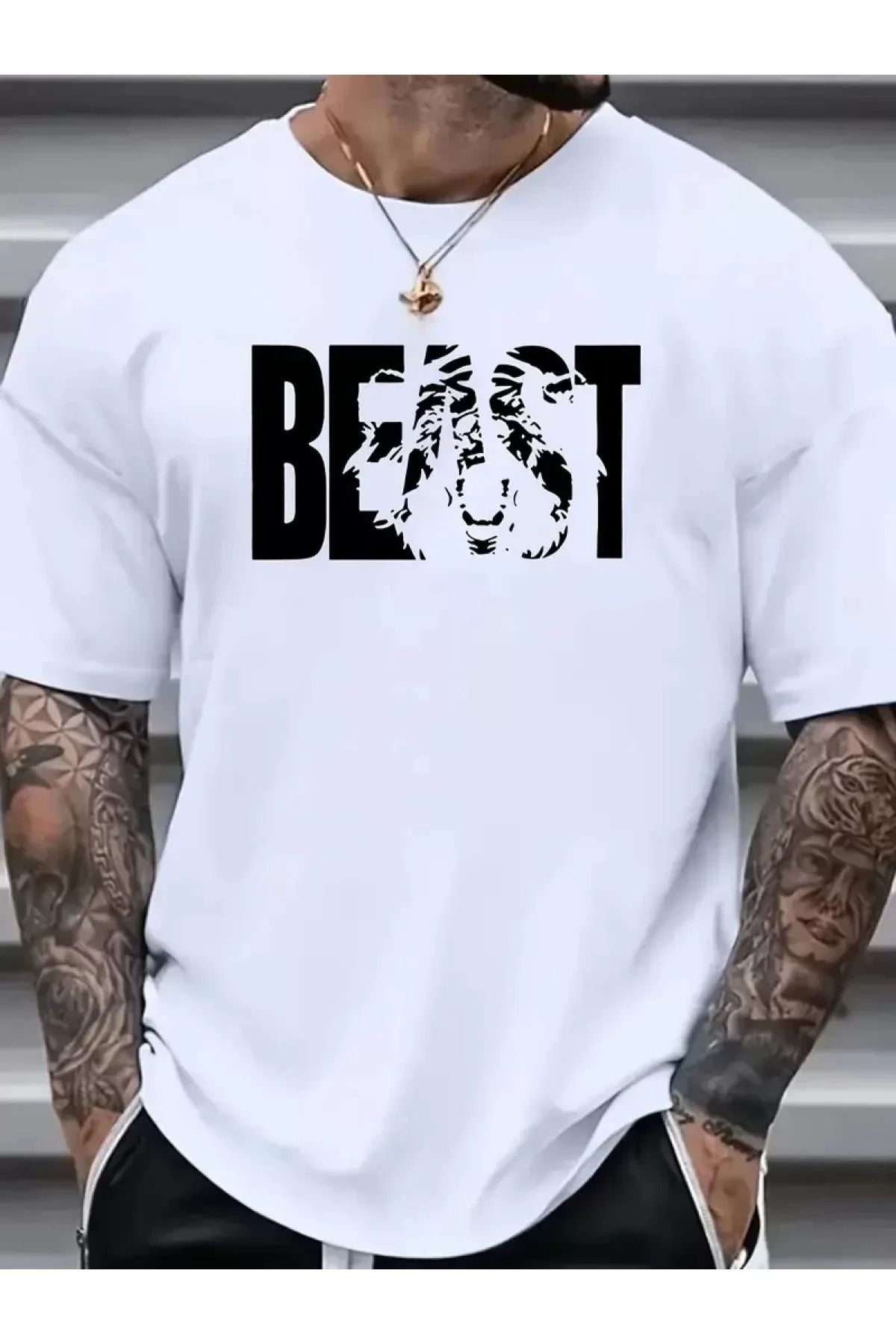 BBbutik Canavar - Beast Tasarımlı Şık Oversize Tişört