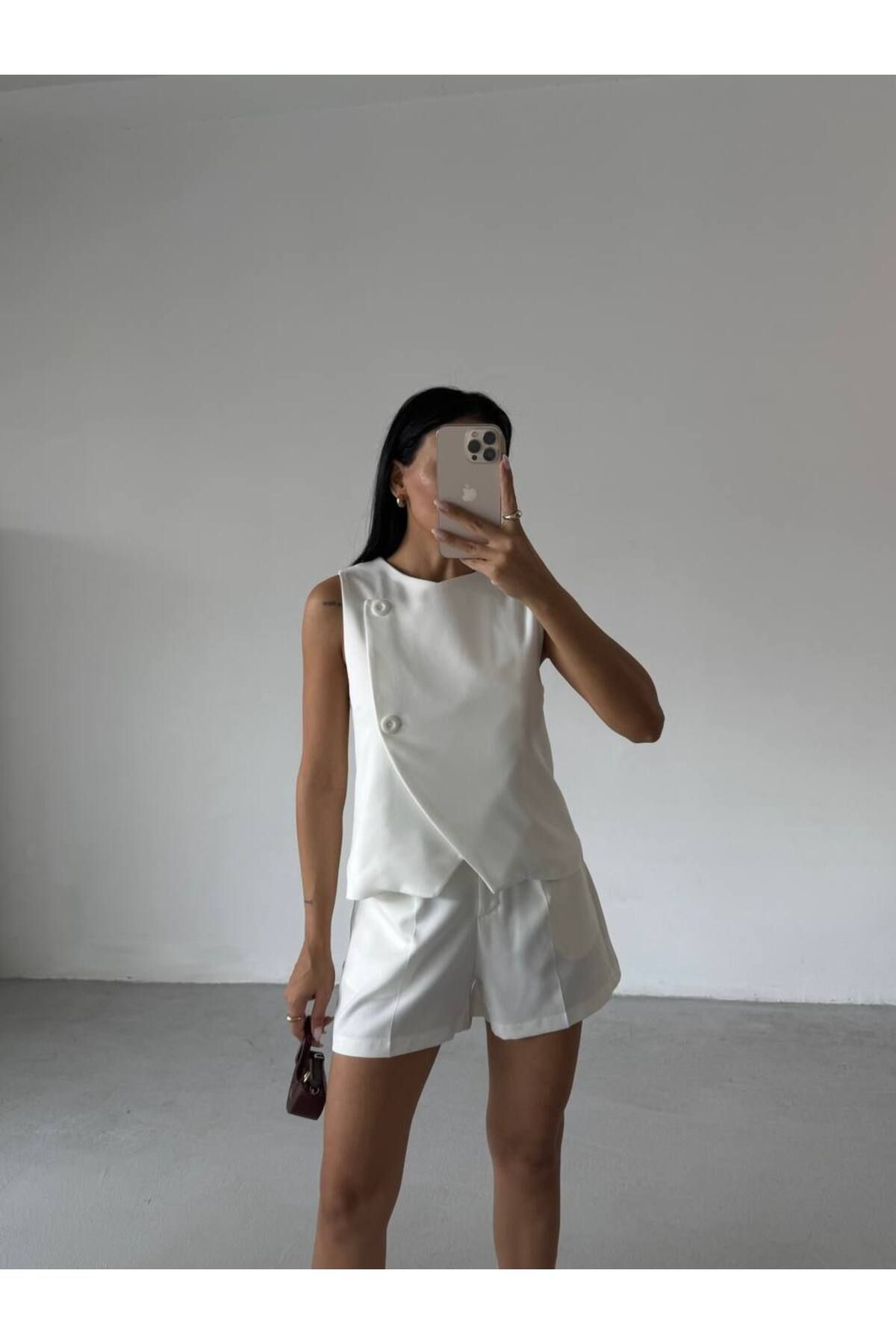 Castivo Fashion Yüksek Bel Düz Form Kadın Şort