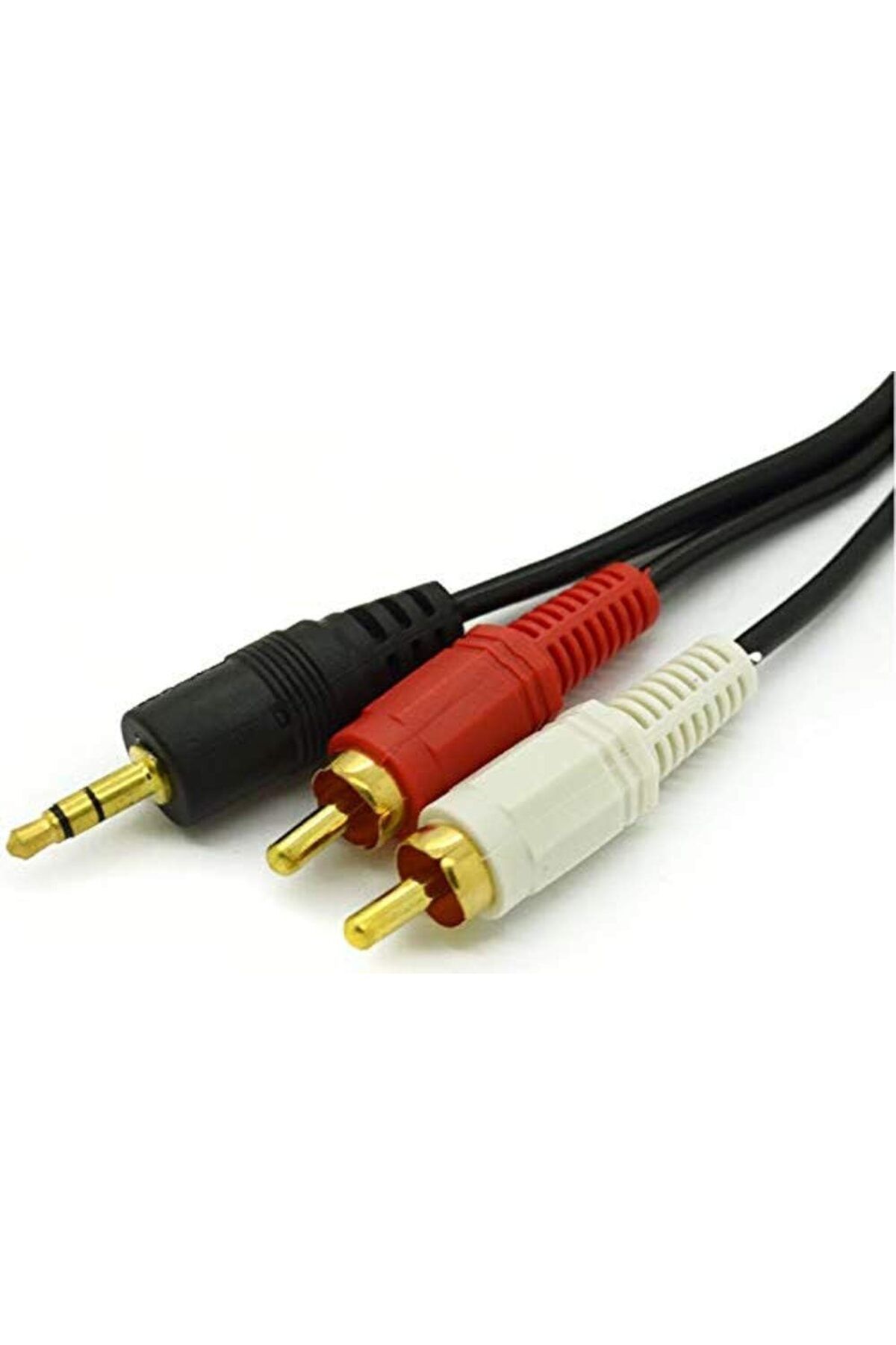 DERİK KADROĞLU 4654 3.5mm Stereo To 2 Rca Aux Tos Ses Kulaklık Kablosu, 1.5 m Yeni 1107872