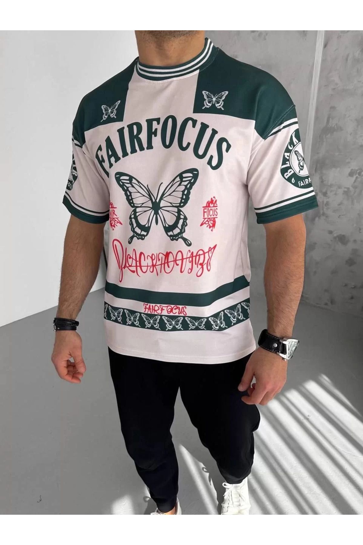 FantaziAtölyesi Erkek Dijital Baskılı Tshirt - Mavi