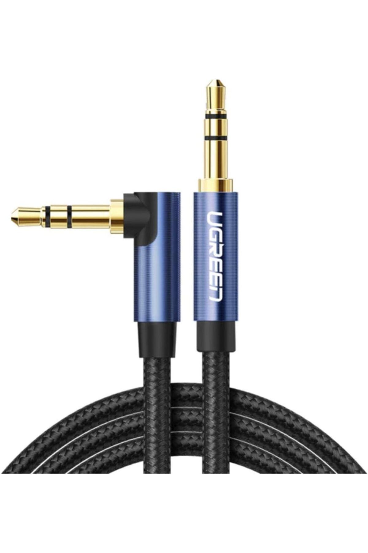 DERİK KADROĞLU 90 Derece L Tipi 3.5 mm Aux Ses Kablosu Mavi 50 cm Yeni 1107872