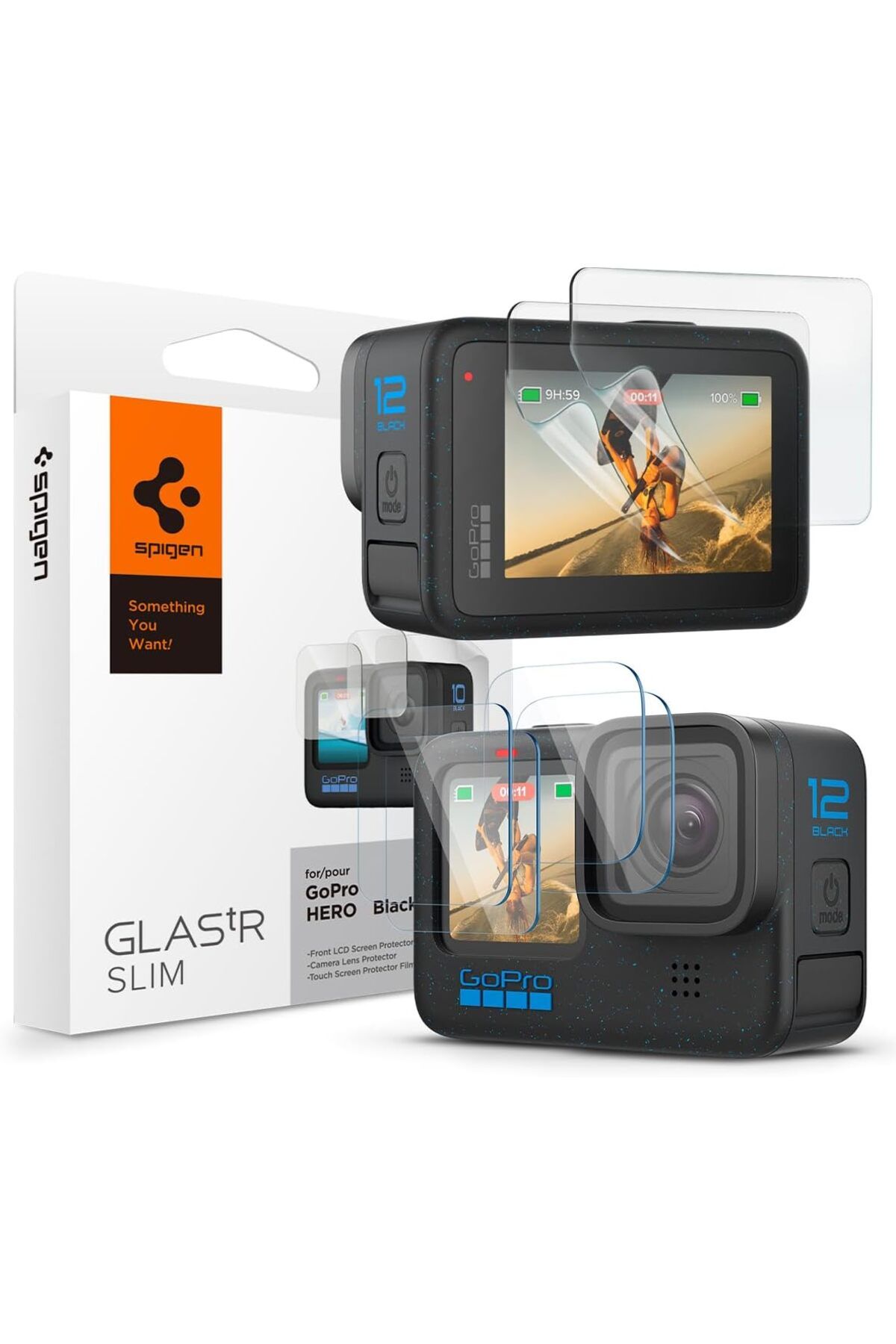 mazıdağı mazzıdağ GoPro Hero 12/11 / 10/9 Ekran Koruyucu Glas.tR Slim (6 Adet) (4 Ön + 2 Arka Film) - AGL0