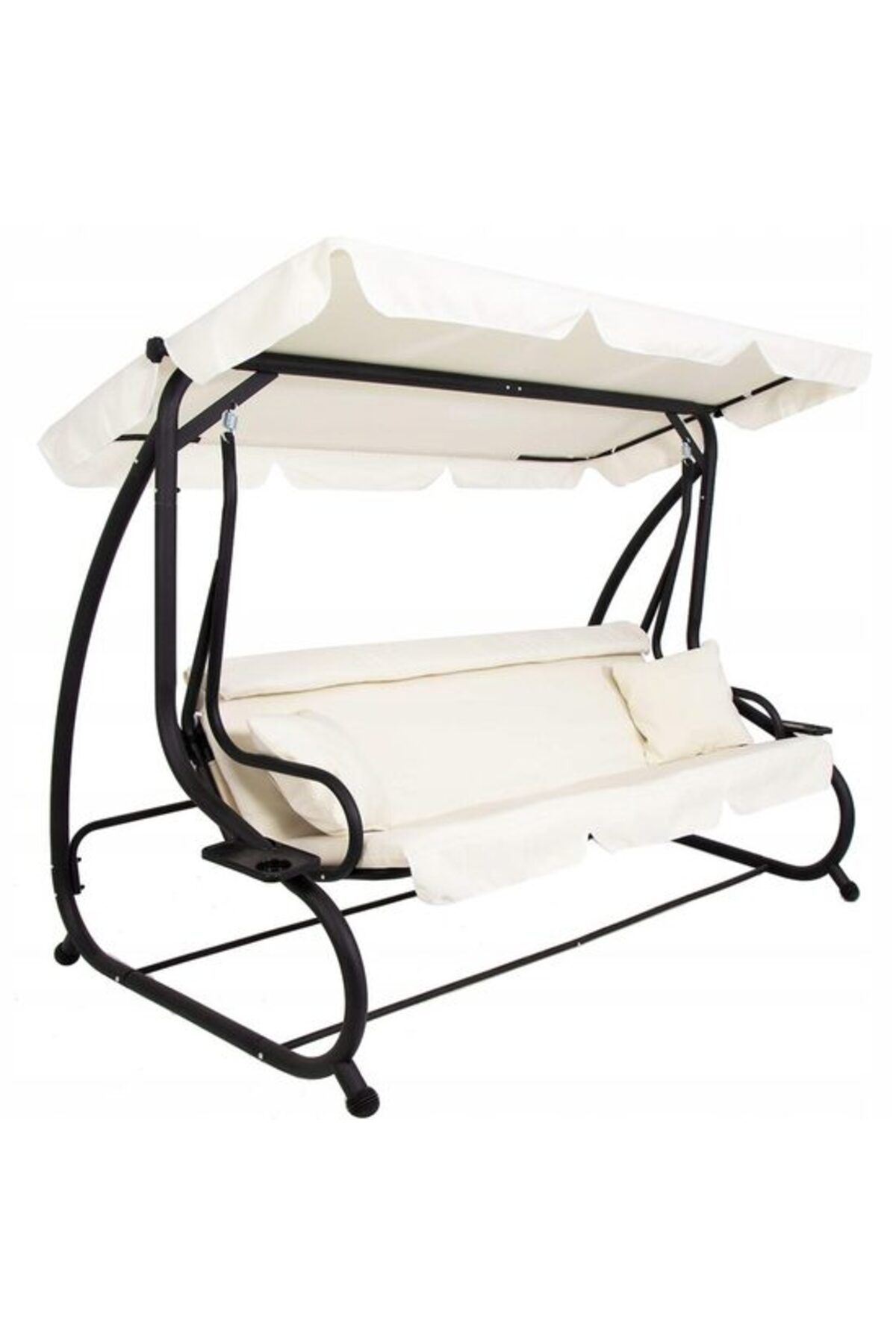 Avex Balansoar De Grădină, Springos, 3 Locuri, Cu Plasă De Insecte, Crem, 220x120x160 Cm, Funcție De Pat, Max. 280 Kg - One Size