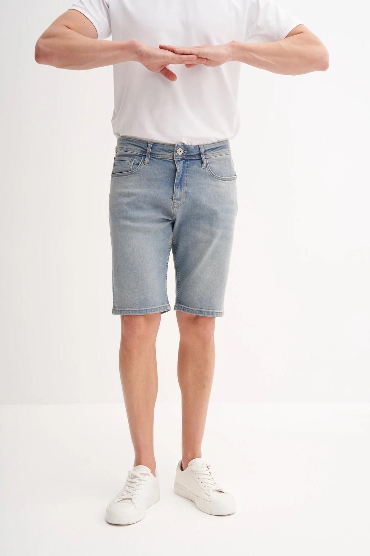 Cazador CAZ6703 Likralı Erkek Kot Short Lacivert