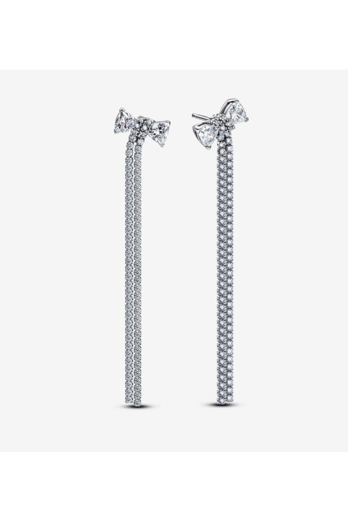 POSEİDONS JEWELLERY Poseidons Jewellery Zirkon Taşlı Pave Fiyonk 925 Ayar Damla Küpe