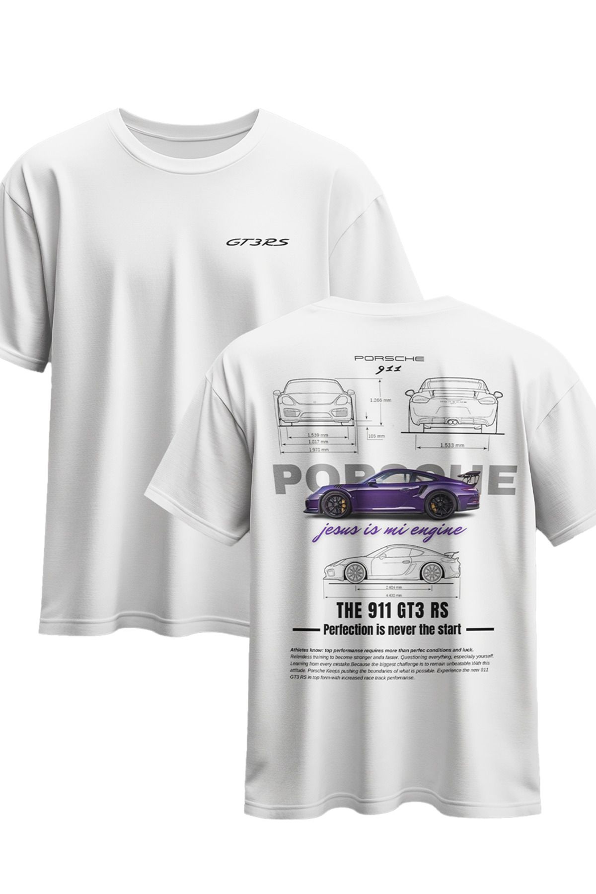CEVİNDİ PORSCHE 911 GT3 RS Oversize T-Shirt