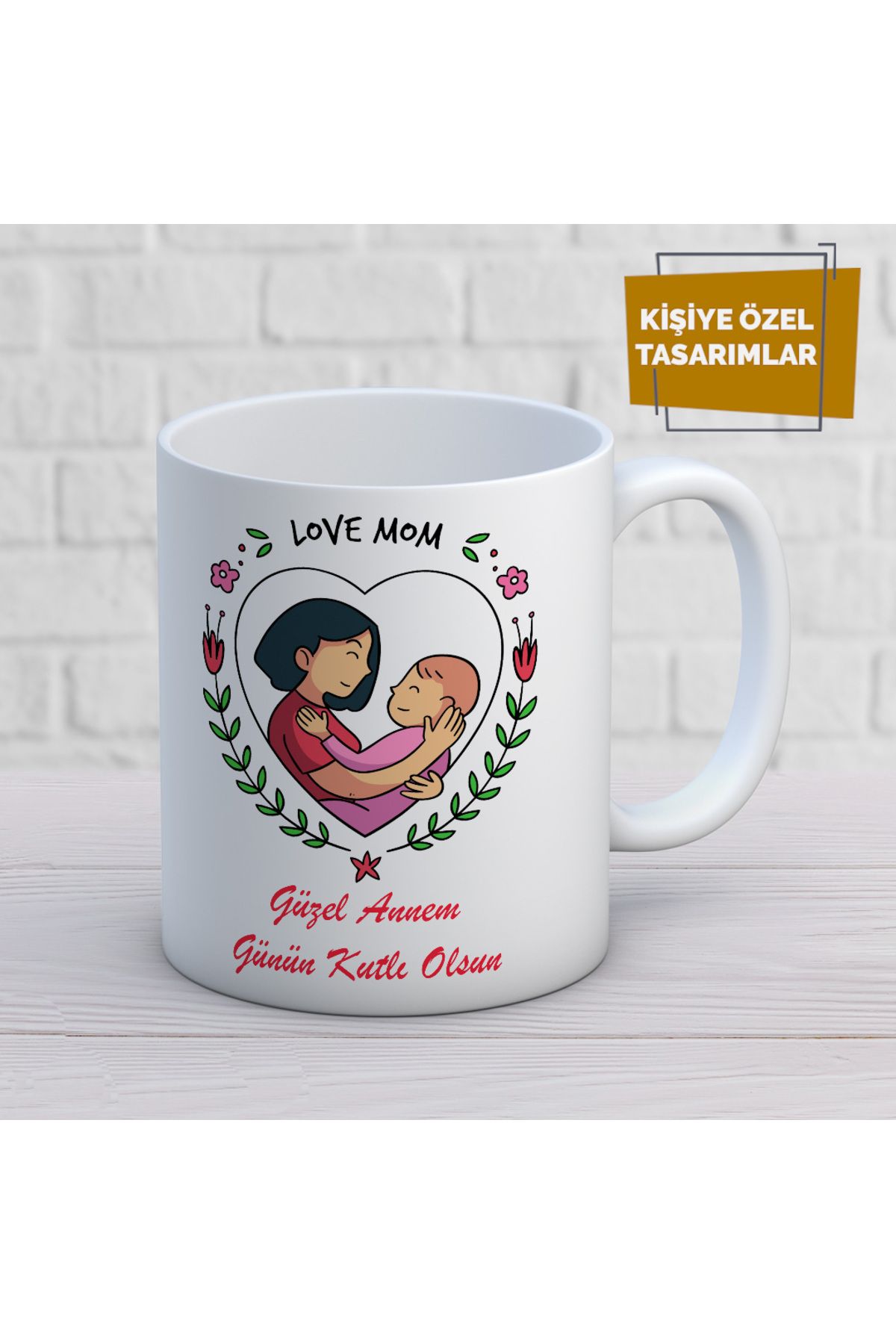 Artopier Kişiye Özel Tasarım Kupa Bardak-Anneler Günü-LOVE MOM