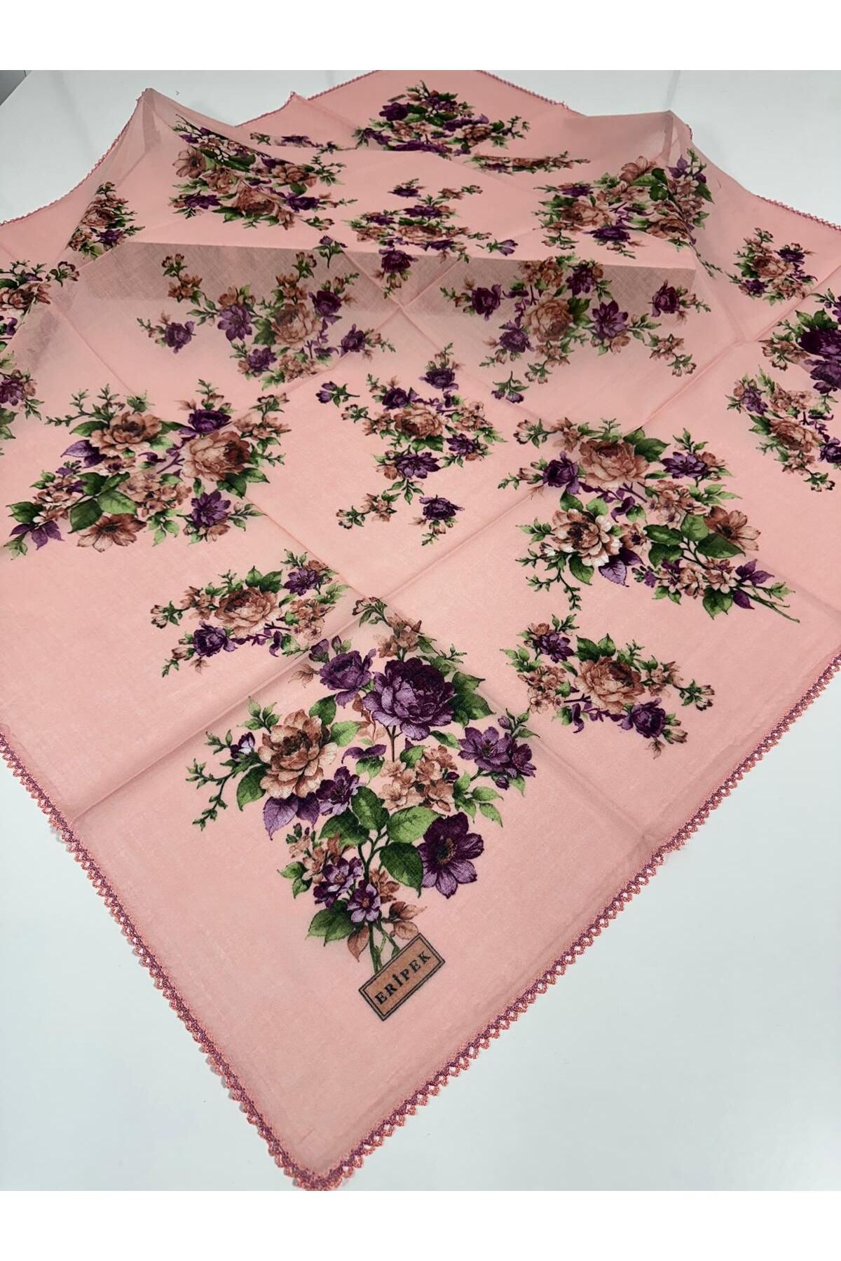 Eripek Oyalı Pamuk Tülbent- 05098 95 X 95 Somon 27