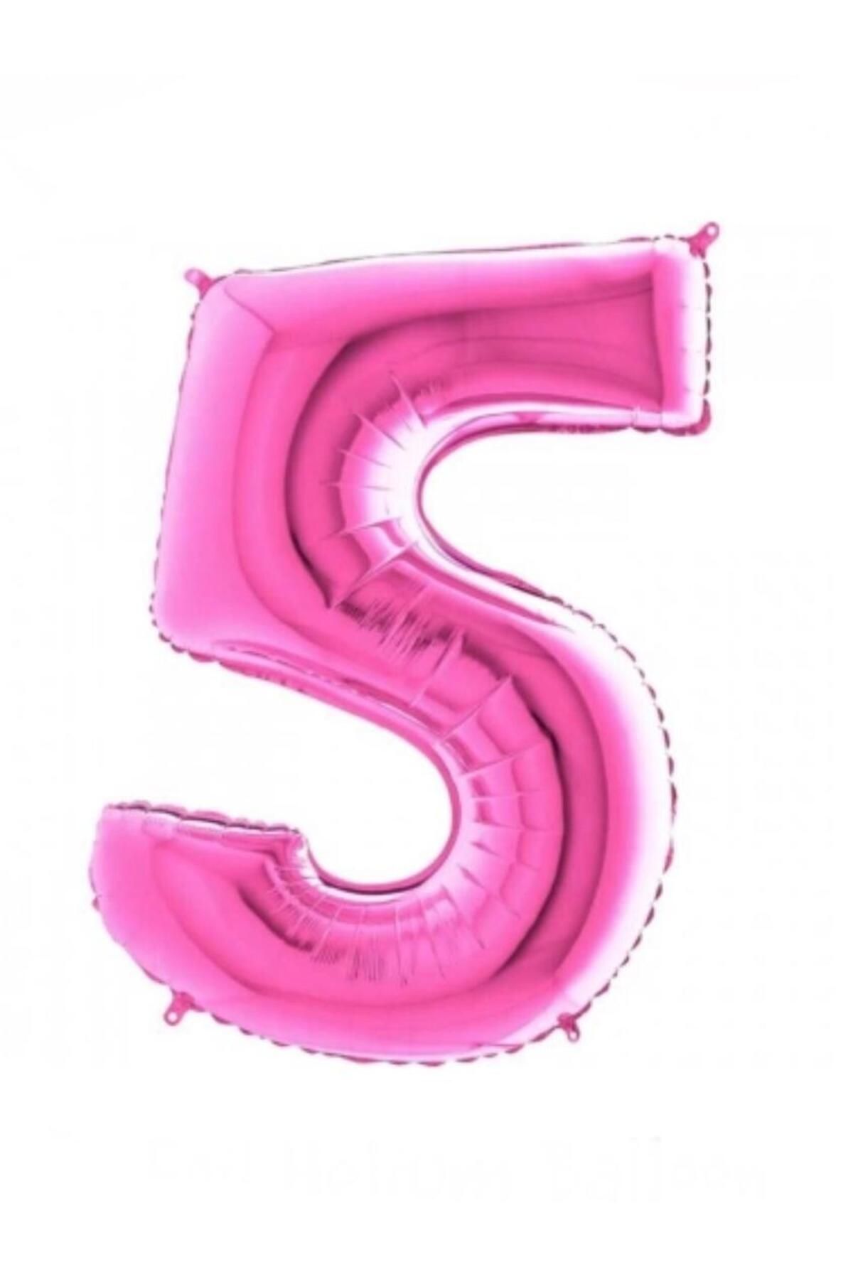 MİNAY 5 RAKAM FOLYO BALON KOYU PEMBE RENK 40" 100cm