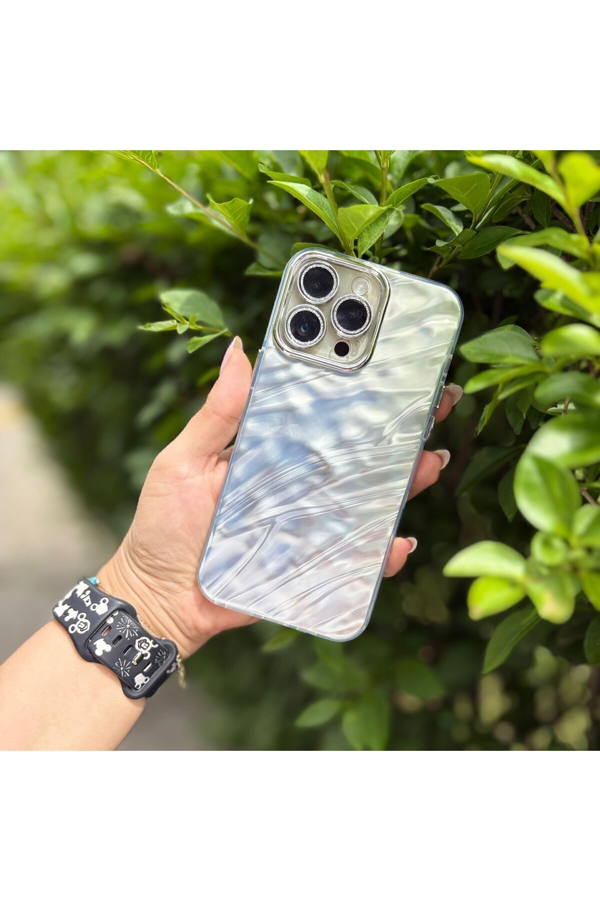 EPAksesuar Epavibe Dalga Desenli Şeffaf Kılıf – Işıltılı Koruma Iphone 16 Pro Max