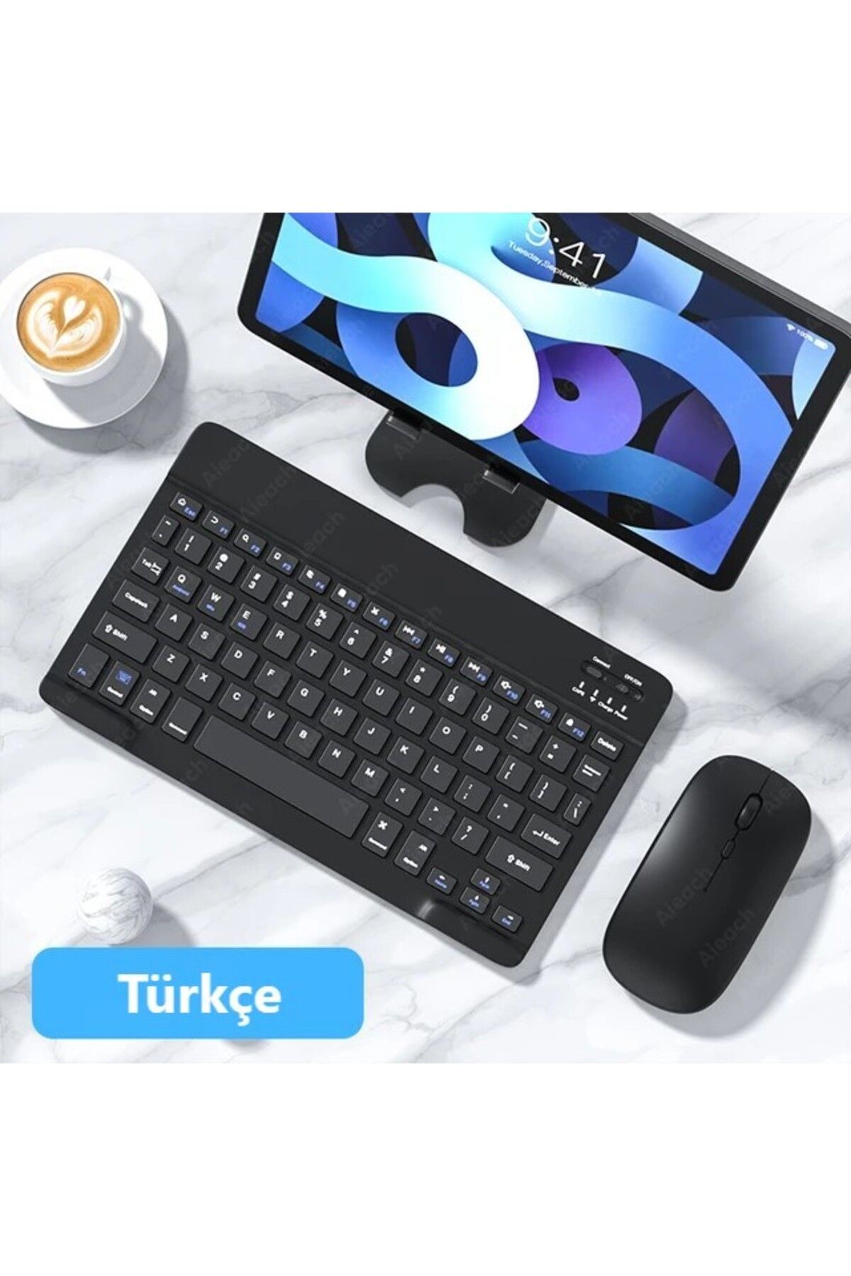 DUHALINE Samsung Tab S10 FE+ Plus 13.1" Tablet için Uyumlu Slim Şarjlı Türkçe Bluetooth Klavye ve Mouse Seti