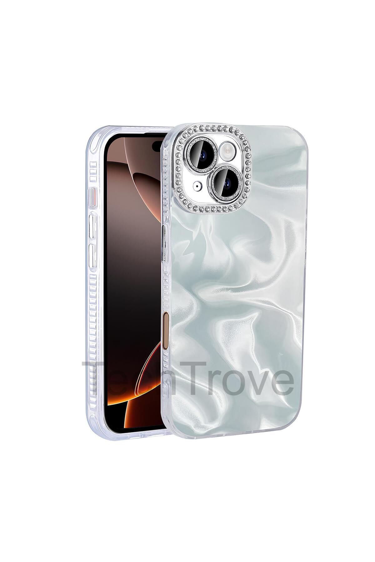 TechTrove Apple iPhone 16 Kılıf Airbagli Parlak Taş Detay Tasarımlı Şık Görünümlü Kapak