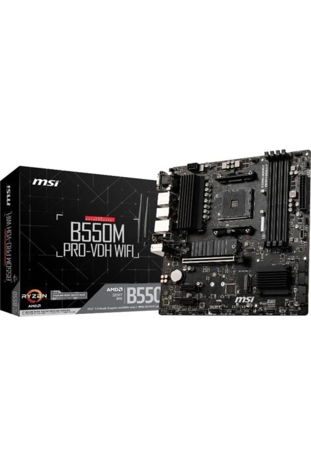 ÖYKÜ VE YİĞİT MSI B550M PRO-VDH WIFI DDR4 M2 PCIe NVME HDMI DP PCIe 16X v4.0 AM4 mATX