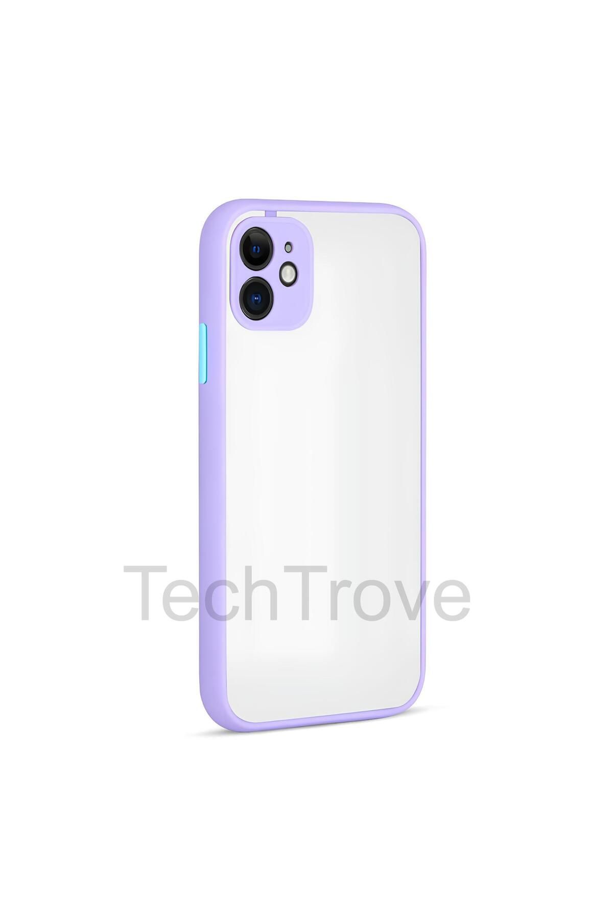 TechTrove Apple iPhone 12 Kılıf Buzlu Tasarım Kenarları Yumuşak Kamera Koruma Çıkıntılı Kapak