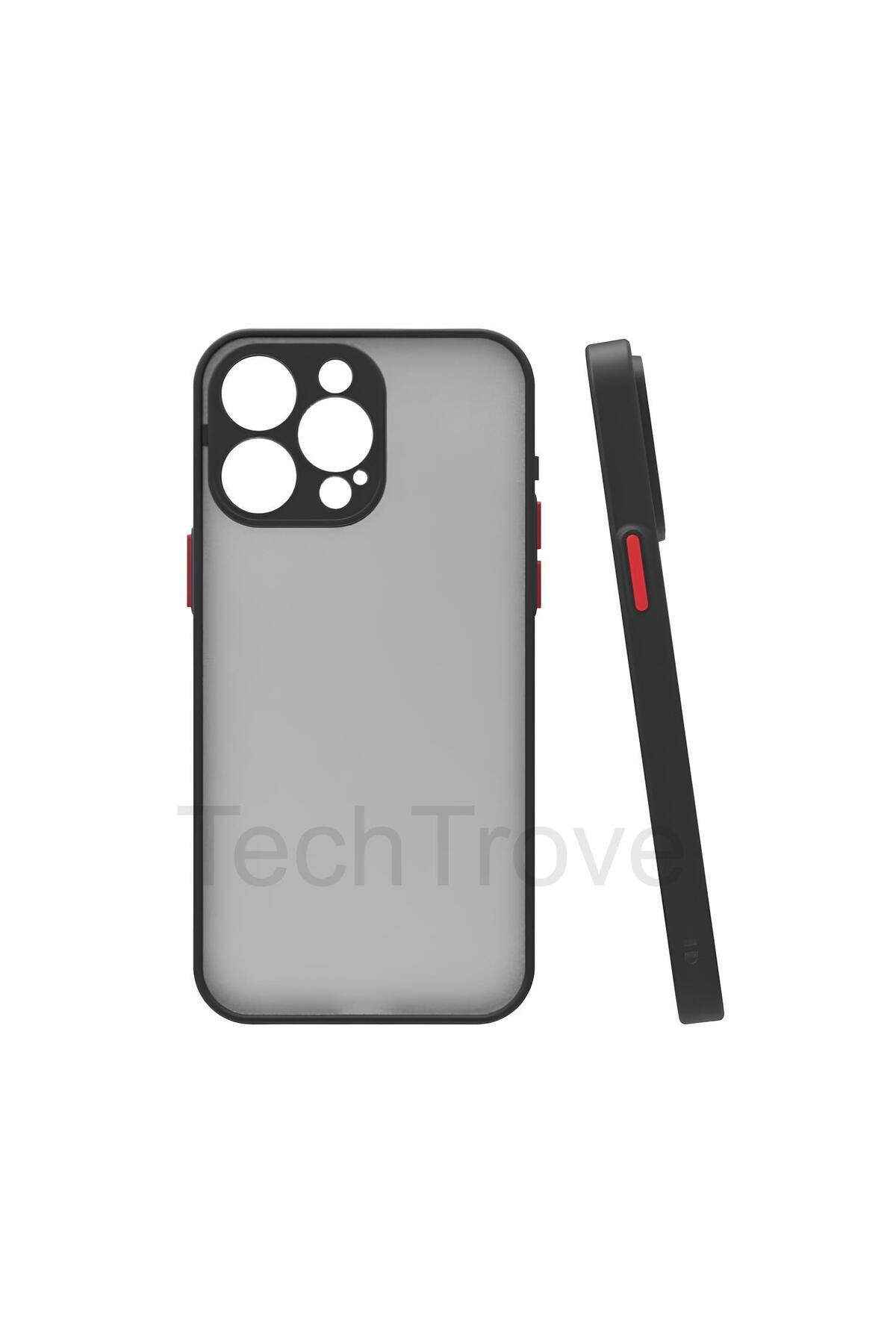 TechTrove Apple iPhone 15 Pro Kılıf Buzlu Tasarım Kenarları Yumuşak Kamera Koruma Çıkıntılı Kapak