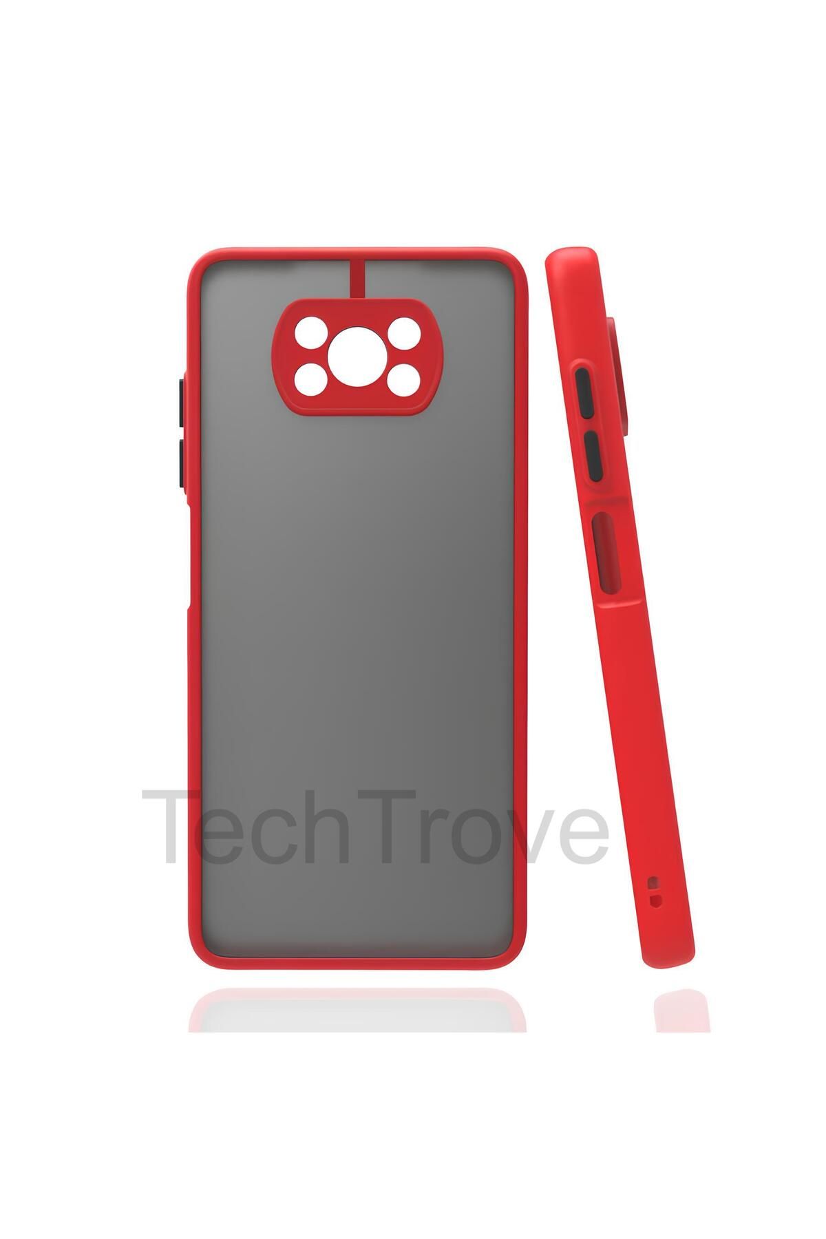 TechTrove Xiaomi Poco X3 Kılıf Buzlu Tasarım Kenarları Yumuşak Kamera Koruma Çıkıntılı Kapak