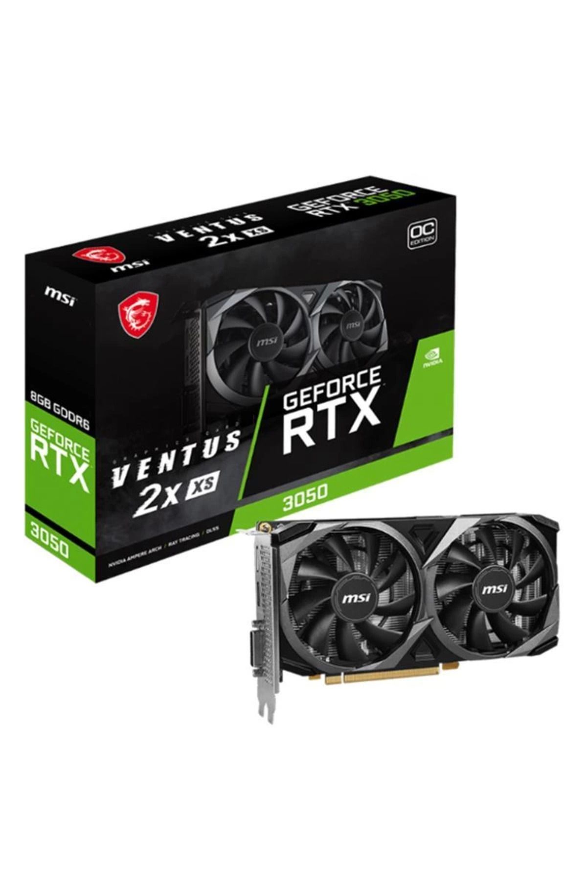 ÖYKÜ VE YİĞİT MSI GEFORCE RTX3050 VENTUS 2X XS 8G OC 8GB GDDR6 128BIT 1XHDMI 1XDP 1XDVI EKRAN KARTI