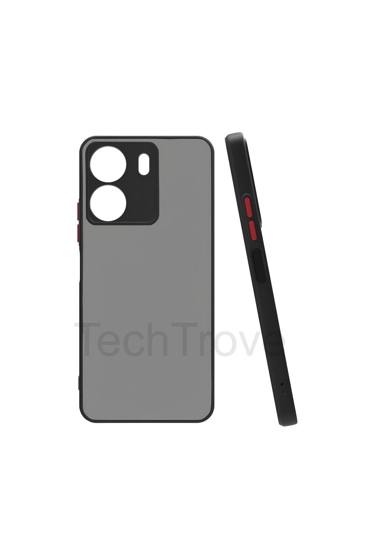 TechTrove Xiaomi Redmi 13C Kılıf Buzlu Tasarım Kenarları Yumuşak Kamera Koruma Çıkıntılı Kapak